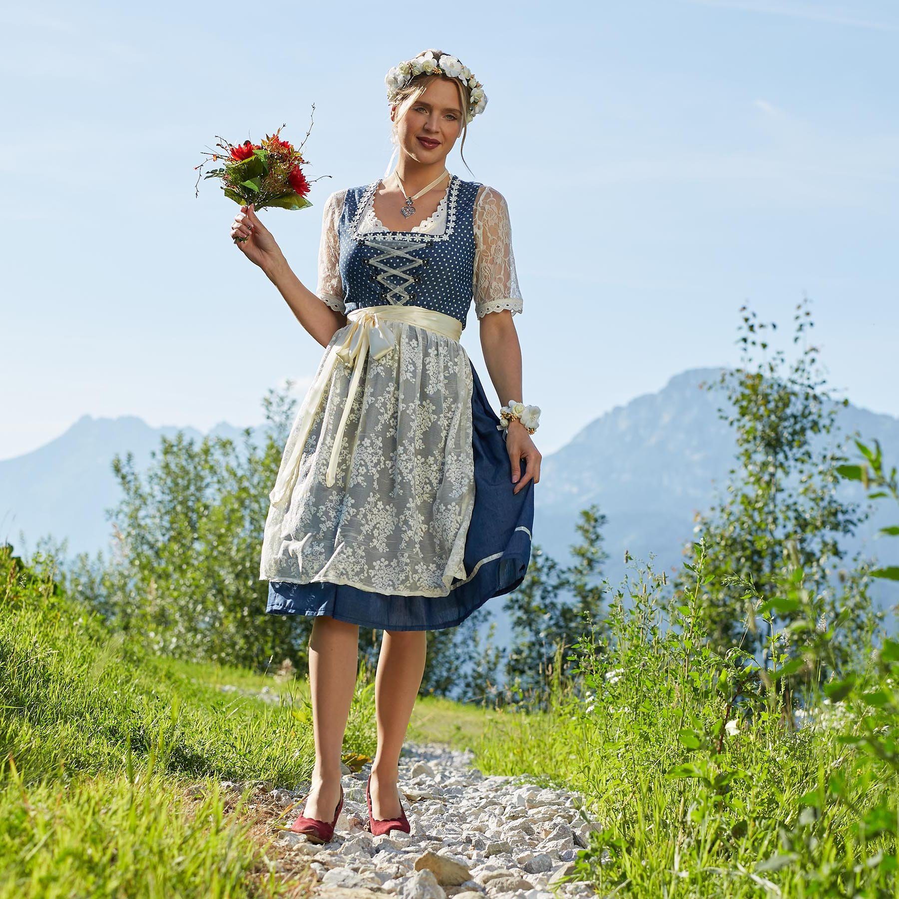 dressforfun Dirndl Frauenkostüm Midi-Dirndl Kleinwalsertal Modell 2