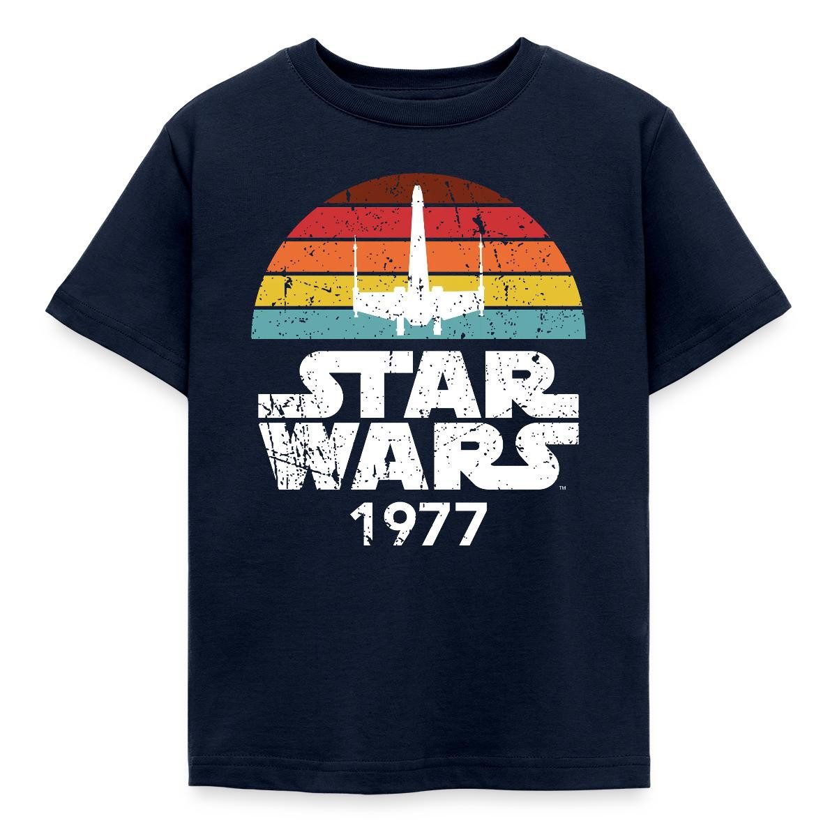 Spreadshirt T-Shirt Star Wars Schriftzug 1977 Retro Kinder T-Shirt (1-tlg)