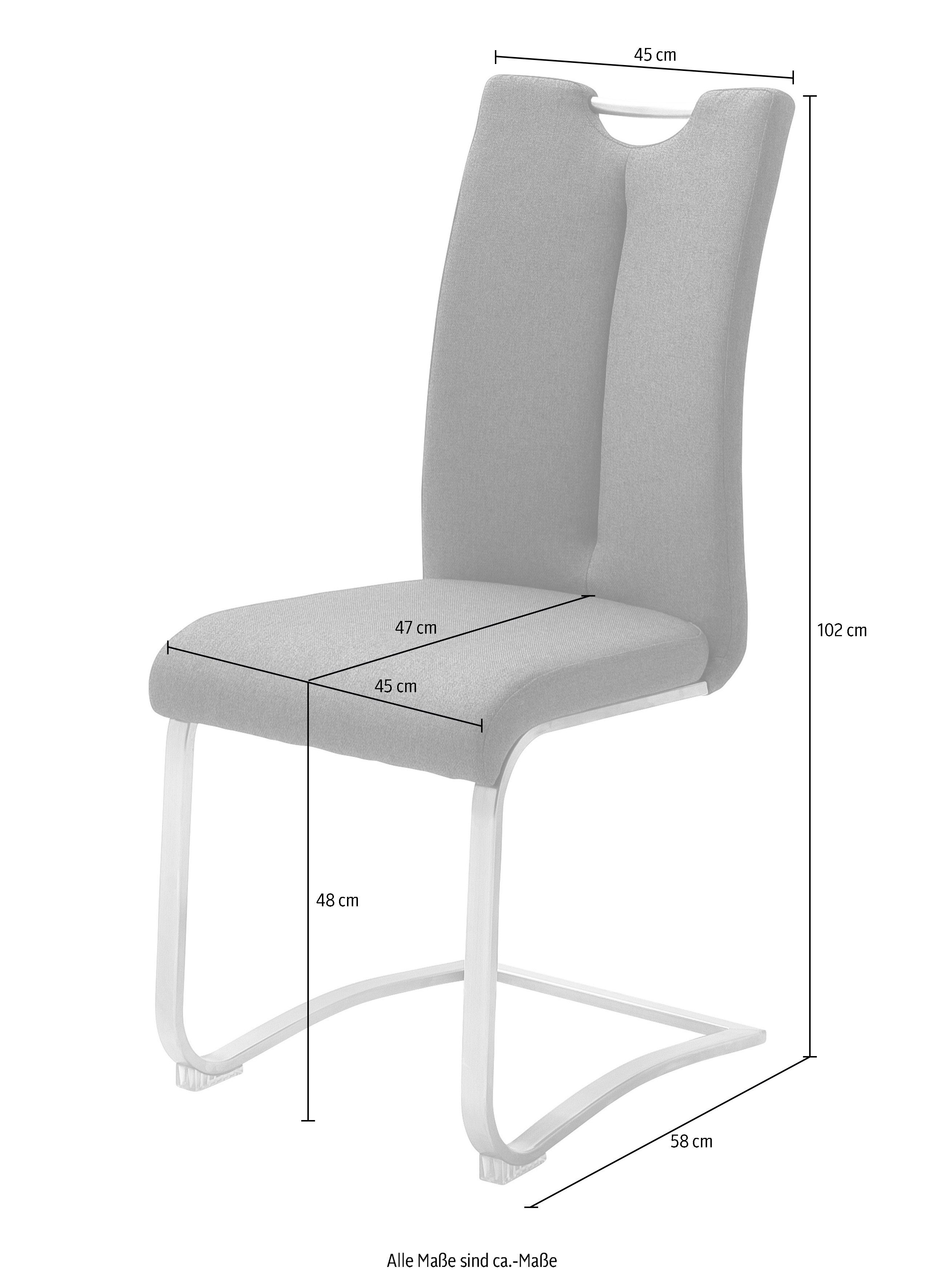 belastbarkeit Artos Anthrazit | kg Griffloch, 2-er MCA 140 XL Stuhl furniture St), 2 Set, Anthrazit mit bis (Set, Freischwinger