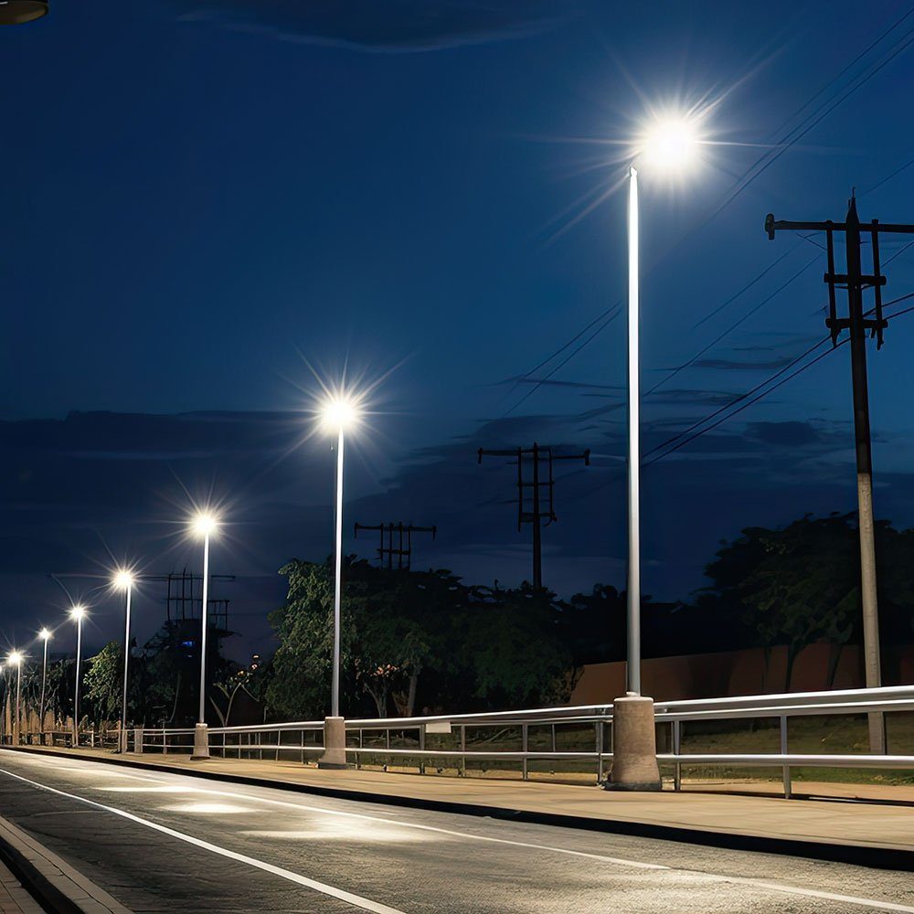 V-TAC LED Außen-Wandleuchte, LED-Leuchtmittel fest verbaut, Kaltweiß, Tageslichtweiß, Straßenleuchte Straßenlaterne LED Parkplatzlampe kaltweiß Aluminium