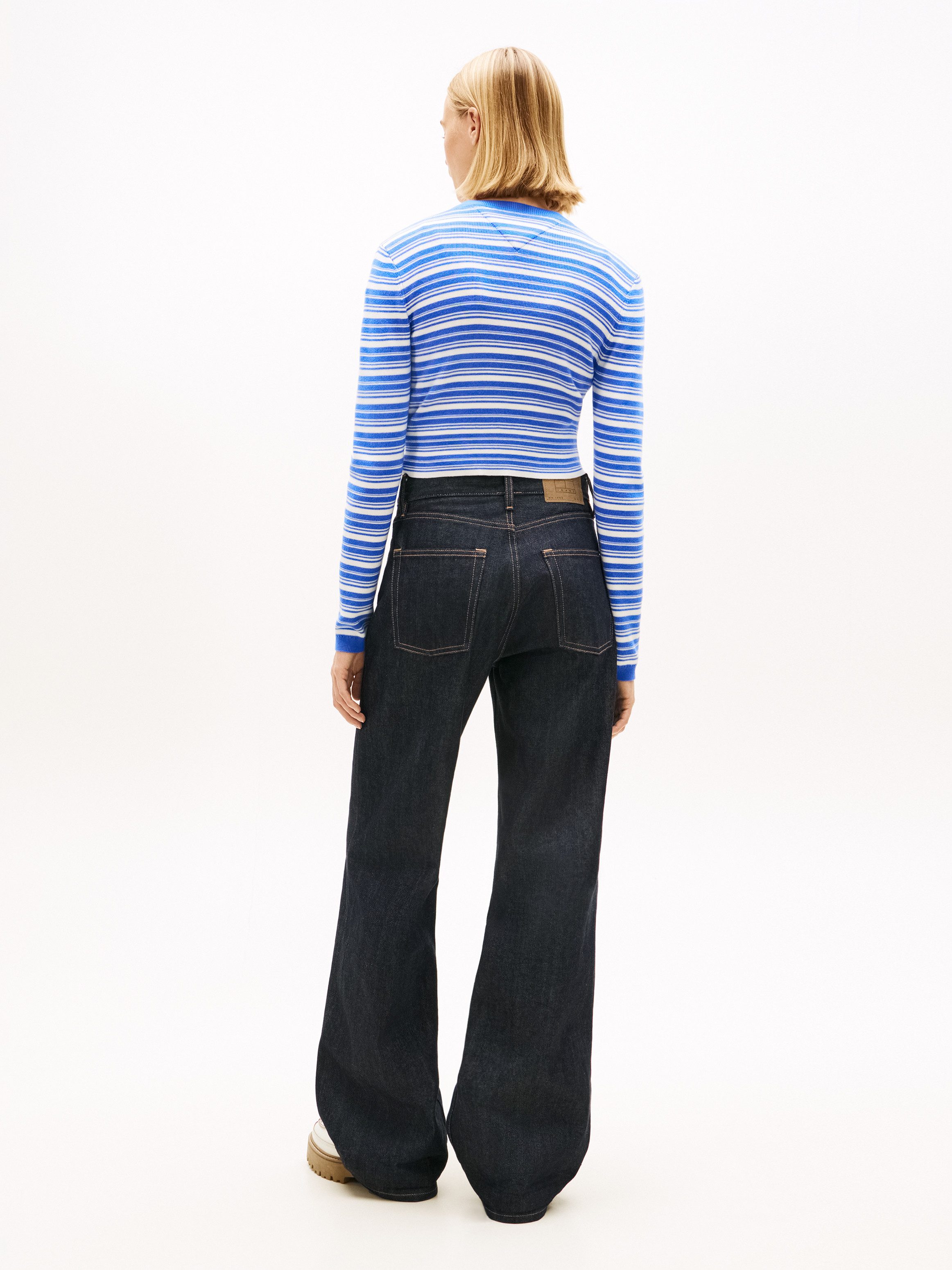 Tommy Jeans Strickjacke TJW CREW NECK STRIPE CARDI EXT reine Baumwolle, Streifen Look – Bild 5 von 5