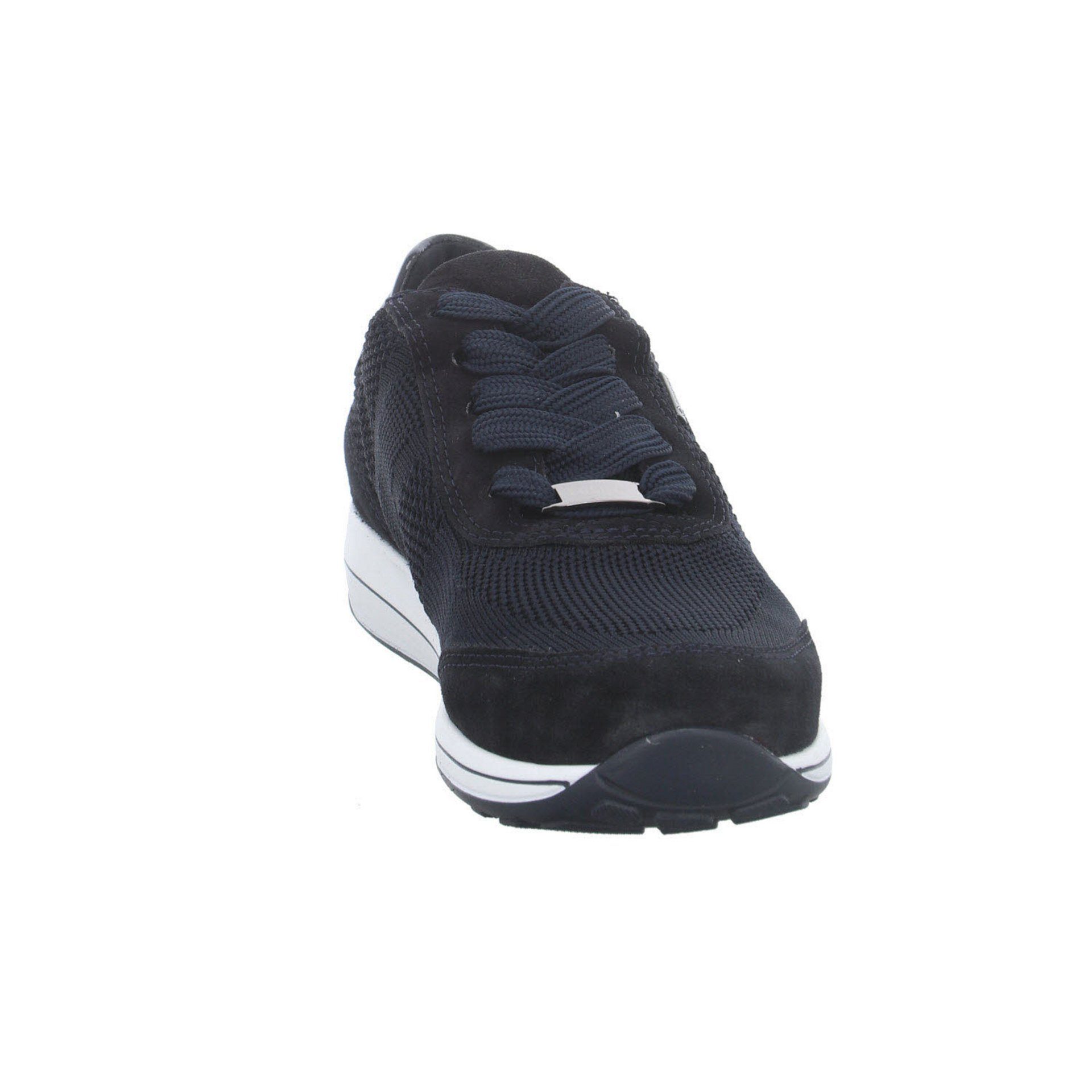 dunkel Sneaker Schnürschuh Ara Leder-/Textilkombination Damen Schuhe blau