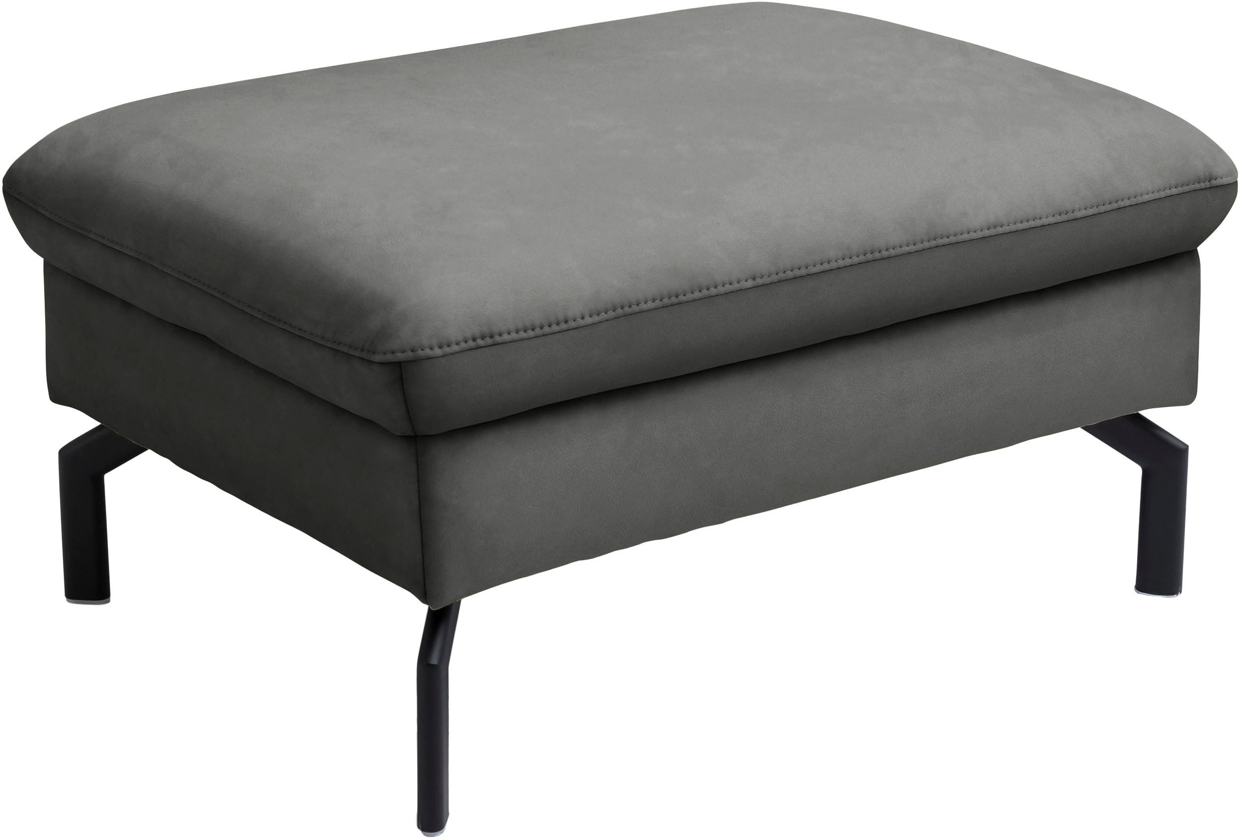 Die PlanBar Hocker PN-EM20028 Breite 87 cm, hochwertiges Glattleder, stylische Metallfüße
