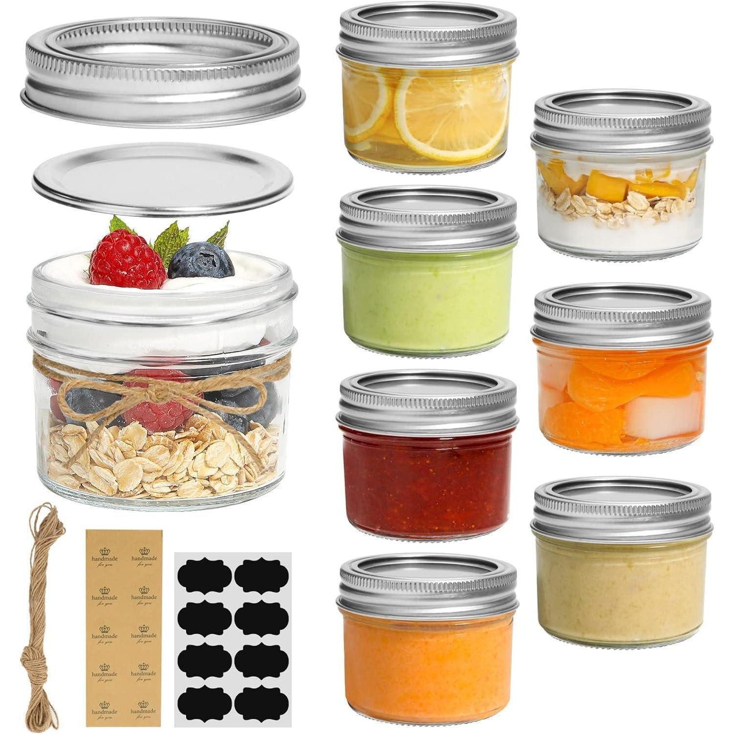 LuxusKollektion Einmachglas Einmachgläser 125ml 8er Schraubdeckel Mason Jar 4oz 120ml 8pcs