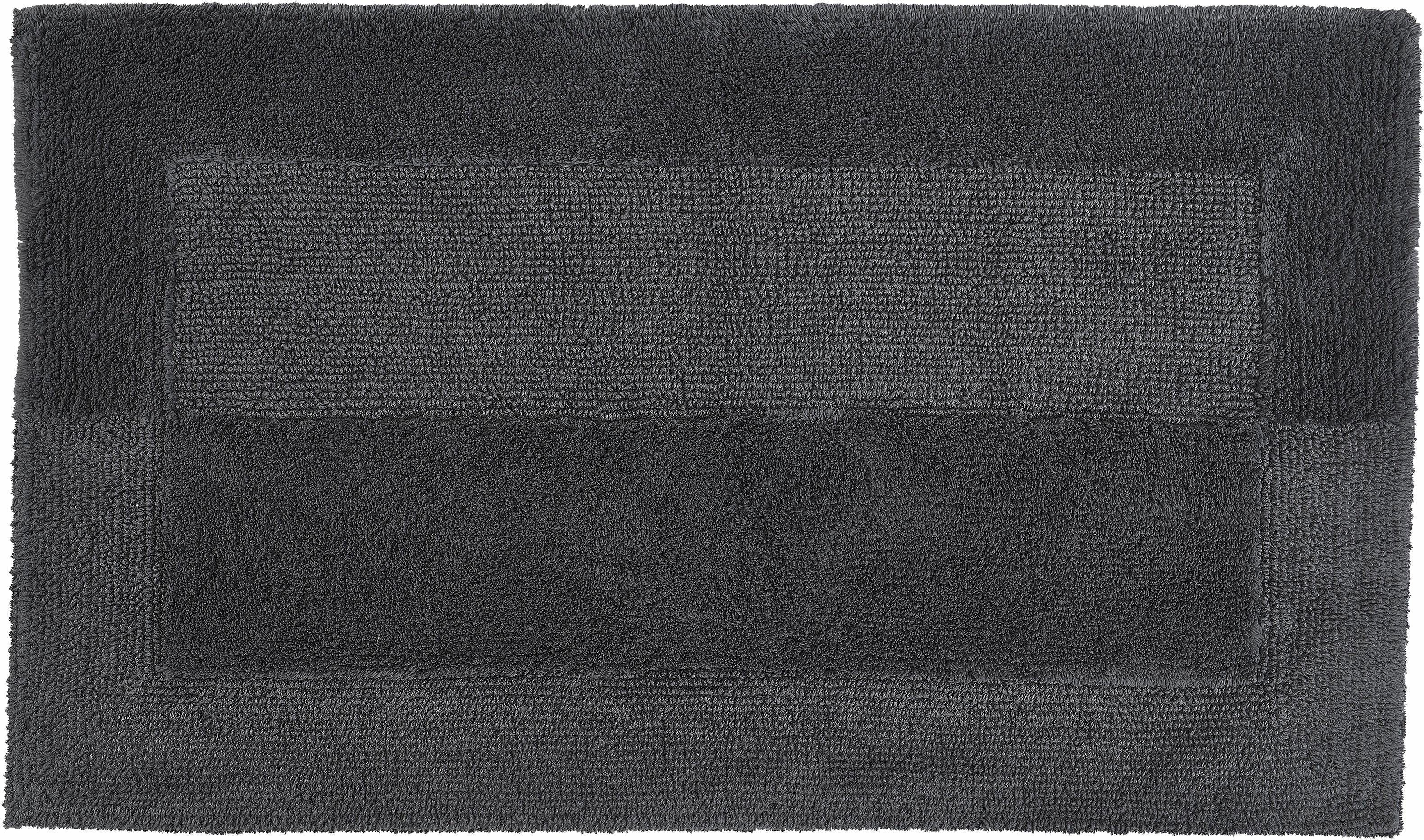 Kleine Wolke Badematte Havanna, Badvorleger, Badezimmer Teppich, Höhe 16 mm, fußbodenheizungsgeeignet, Baumwolle, rechteckig, Badteppich, Uni Farben, Hoch-Tief Effekt, mit Bordüre