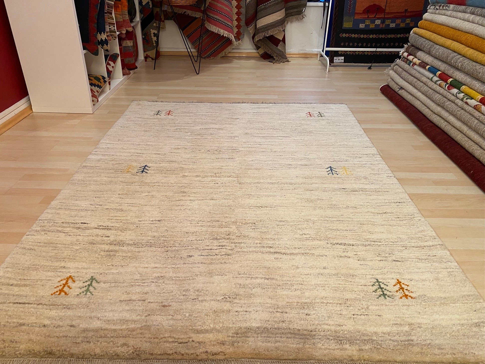 Orientteppich Original Perserteppich Handgeknüpft Perser 200×150 Beige, Gabbeh Morgenlandbazar