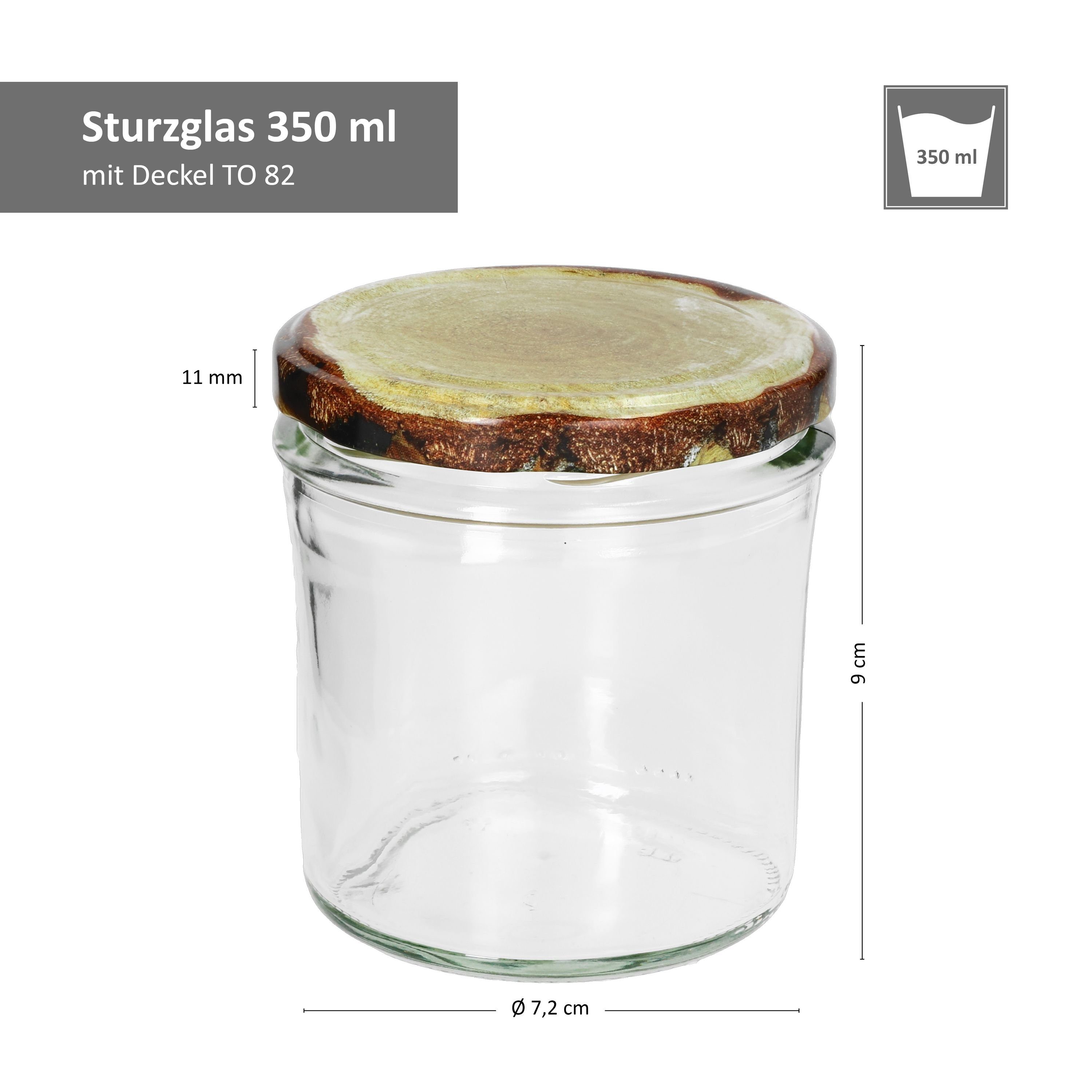 Marmeladengläser Sturzgläser ml Set 350 82 20er Holzdekor Einmachglas To Glas Deckel, MamboCat