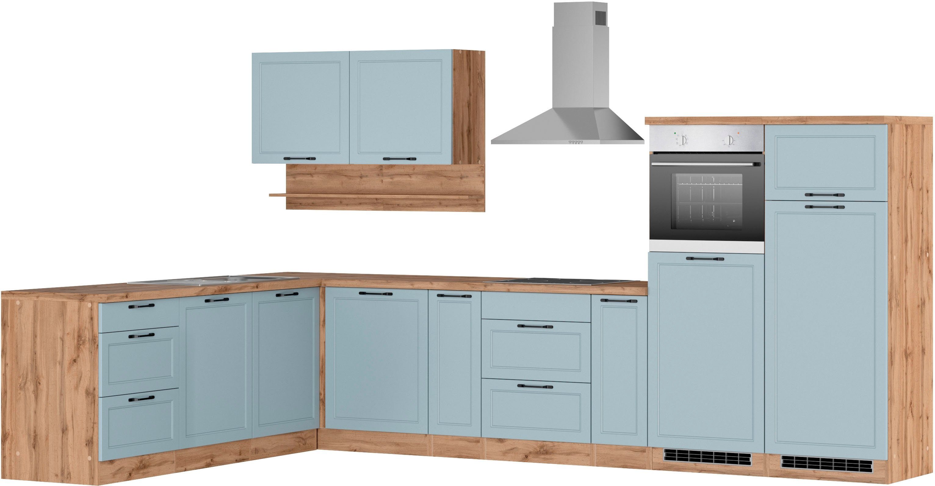 KOCHSTATION Winkelküche KS-Lana, Stellbreite 240/360 cm, wahlweise mit E-Geräten