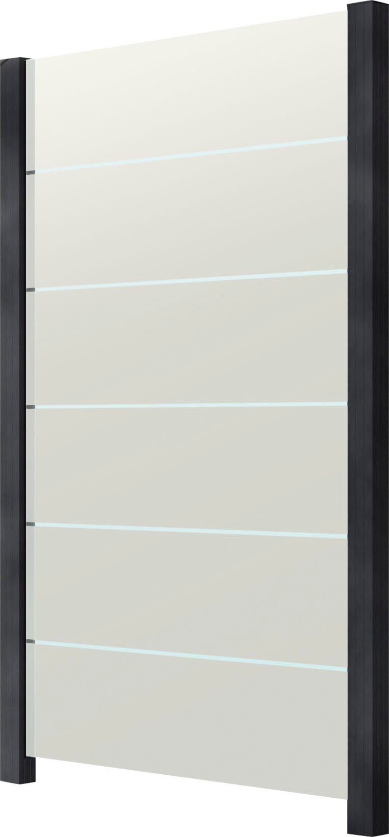 STAKET PRO Zaun, (Set), Glaszaun, Gesamtlänge: 1,217 m, 2 Pfosten