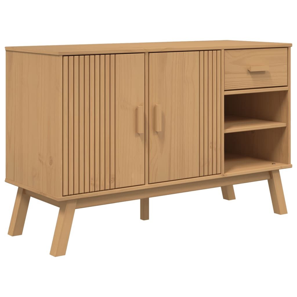 vidaXL Sideboard Sideboard OLDEN Braun 114x43x73,5 cm Massivholz Kiefer (1 St)