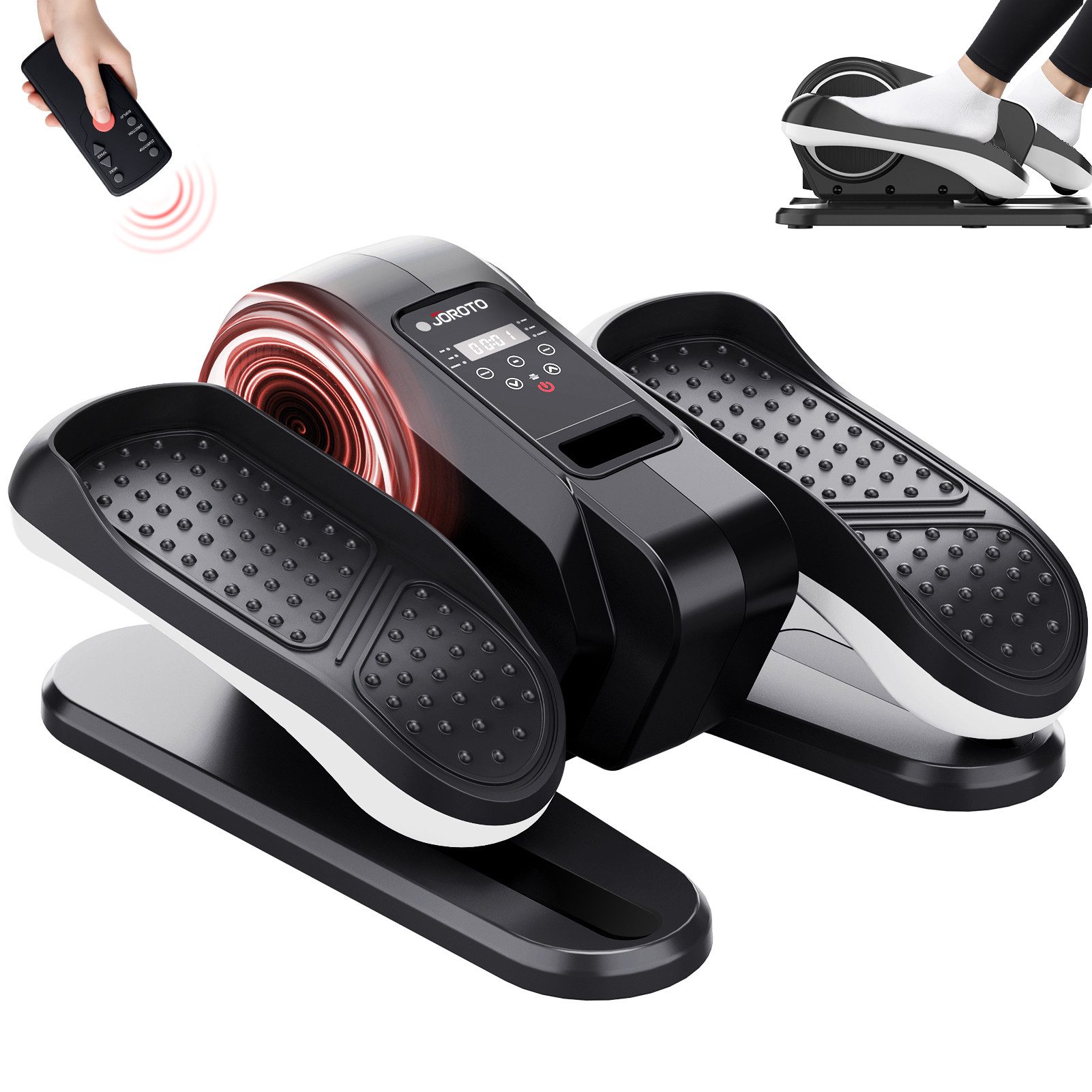 JOROTO Crosstrainer YDE10 Mini Ellipsentrainer für zu Hause, mit LED-Display und Fernbedienung, 12 Geschwindigkeitsstufe
