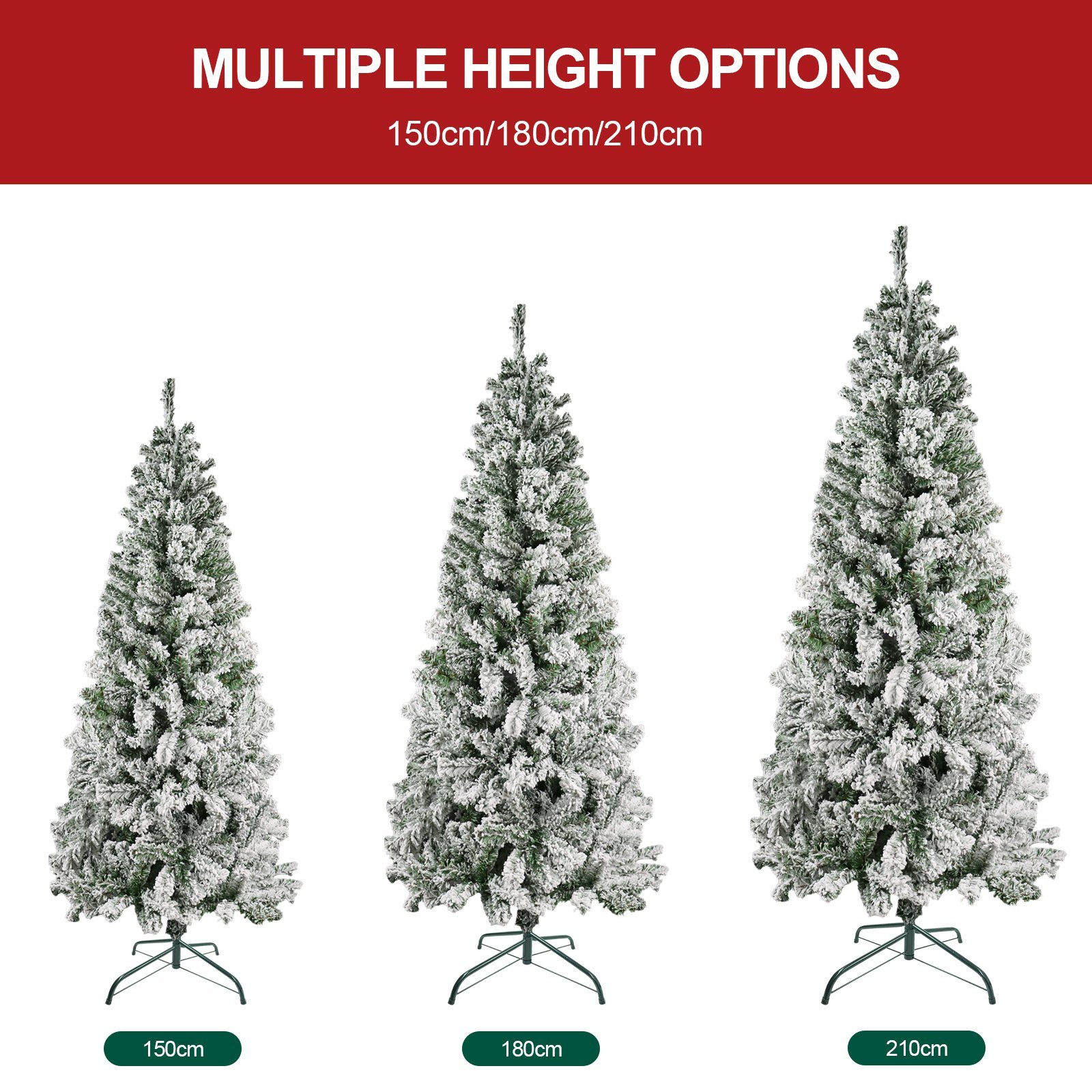 Gotoll Künstlicher Weihnachtsbaum XM057-059, Tannenbaum Kunstbaum PVC-Blatt Kunsttanne Baum