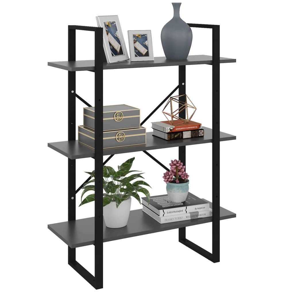 vidaXL Bücherregal NA Bücherregal Grau 80x30x105 cm Spanplatte