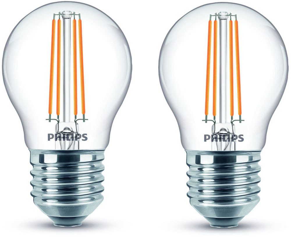 LED-Leuchtmittel LED classic Lampe 40W E27 Tropfen warmweiß 470lm klar 2er Pack