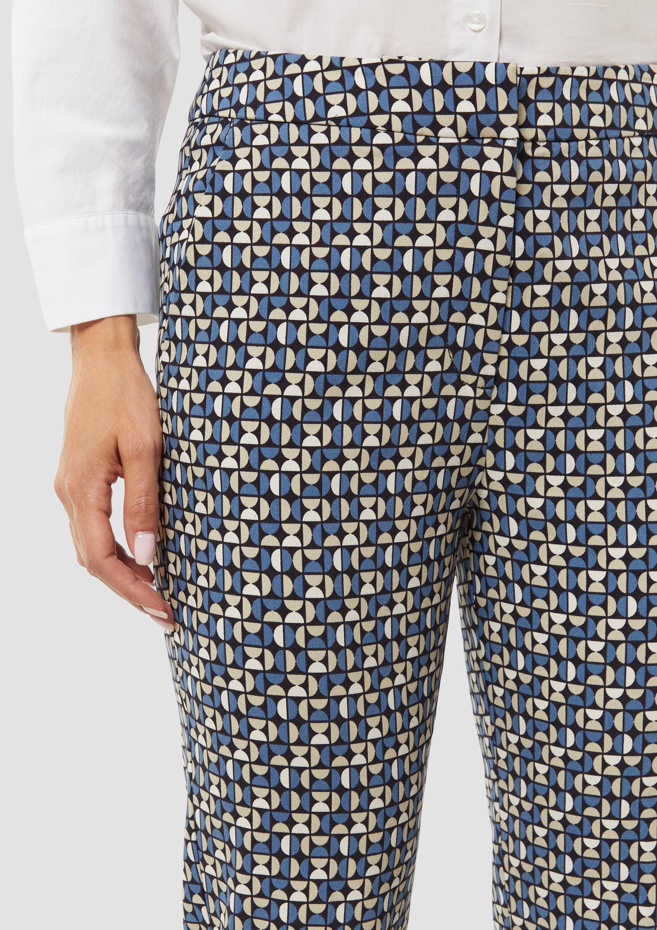 comma 7/8-Hose Hose Gemusterte Viskosestretch-Hose im Slim Fit