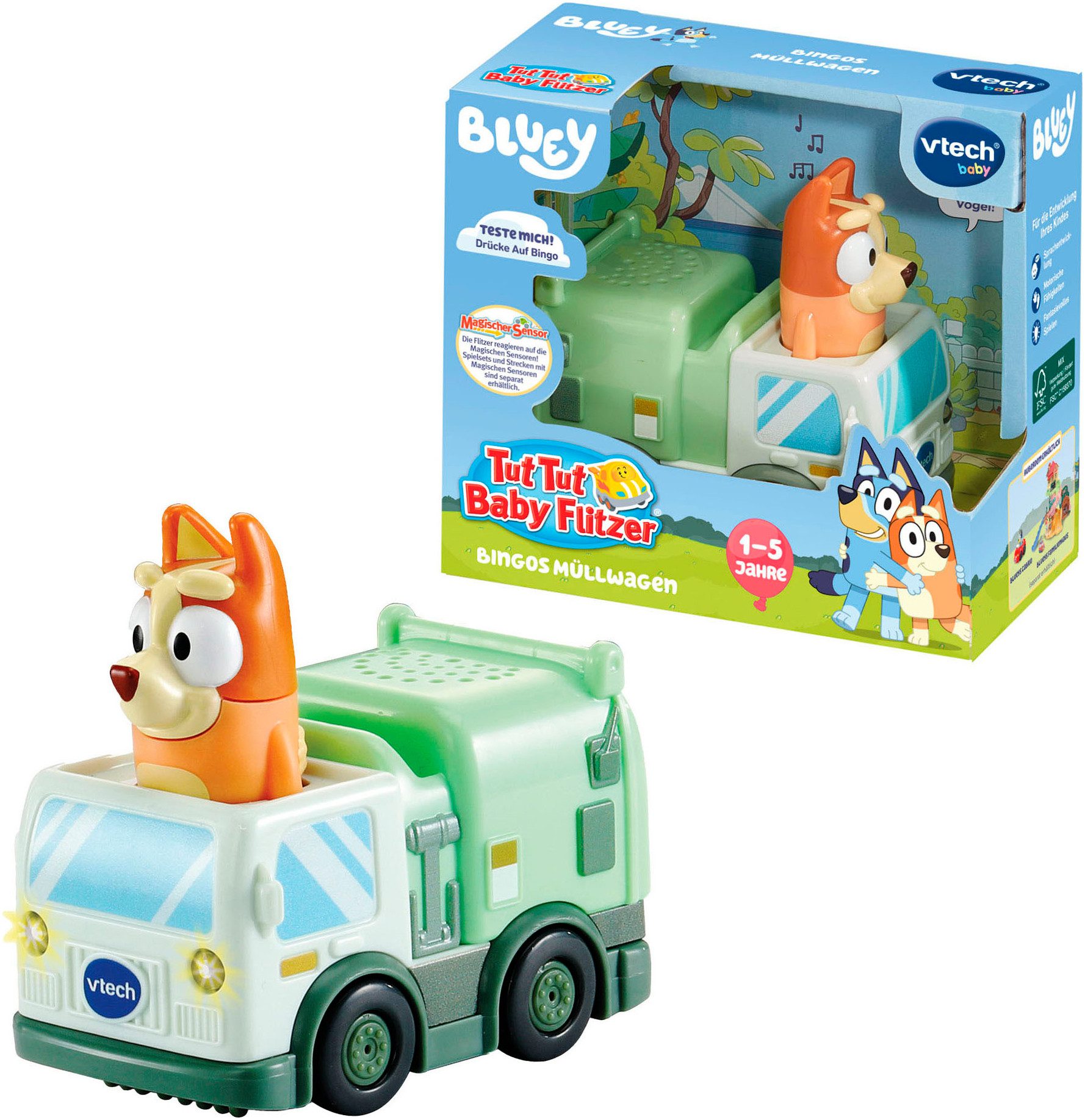 Vtech® Spielzeug-Müllwagen Tut Tut Baby Flitzer - Bingos Müllwagen, mit Lic günstig online kaufen