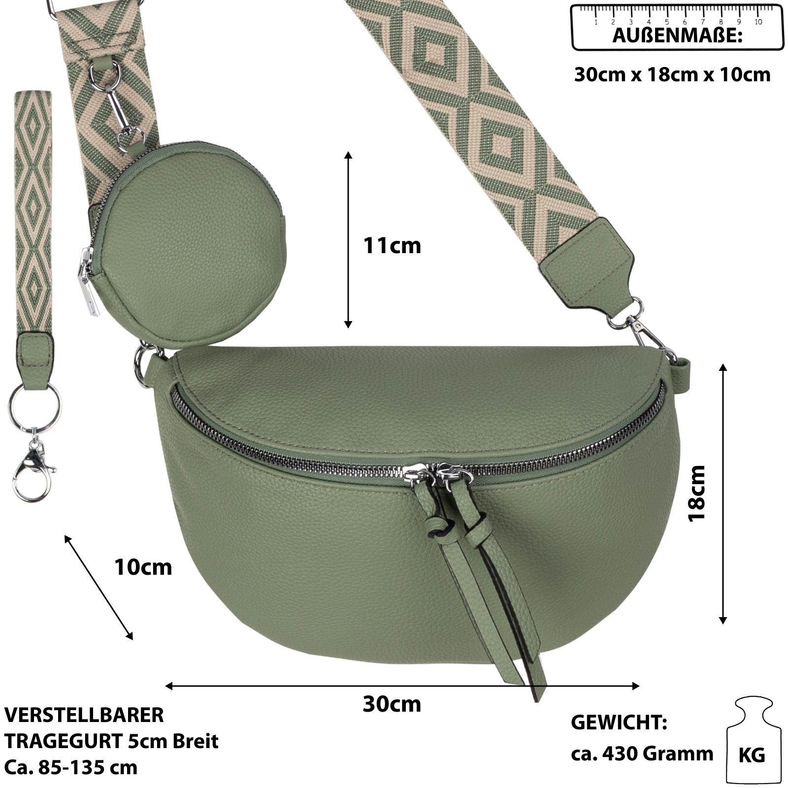EAAKIE Gürteltasche Bauchtasche Umhängetasche Crossbody-Bag Kunstleder günstig online kaufen