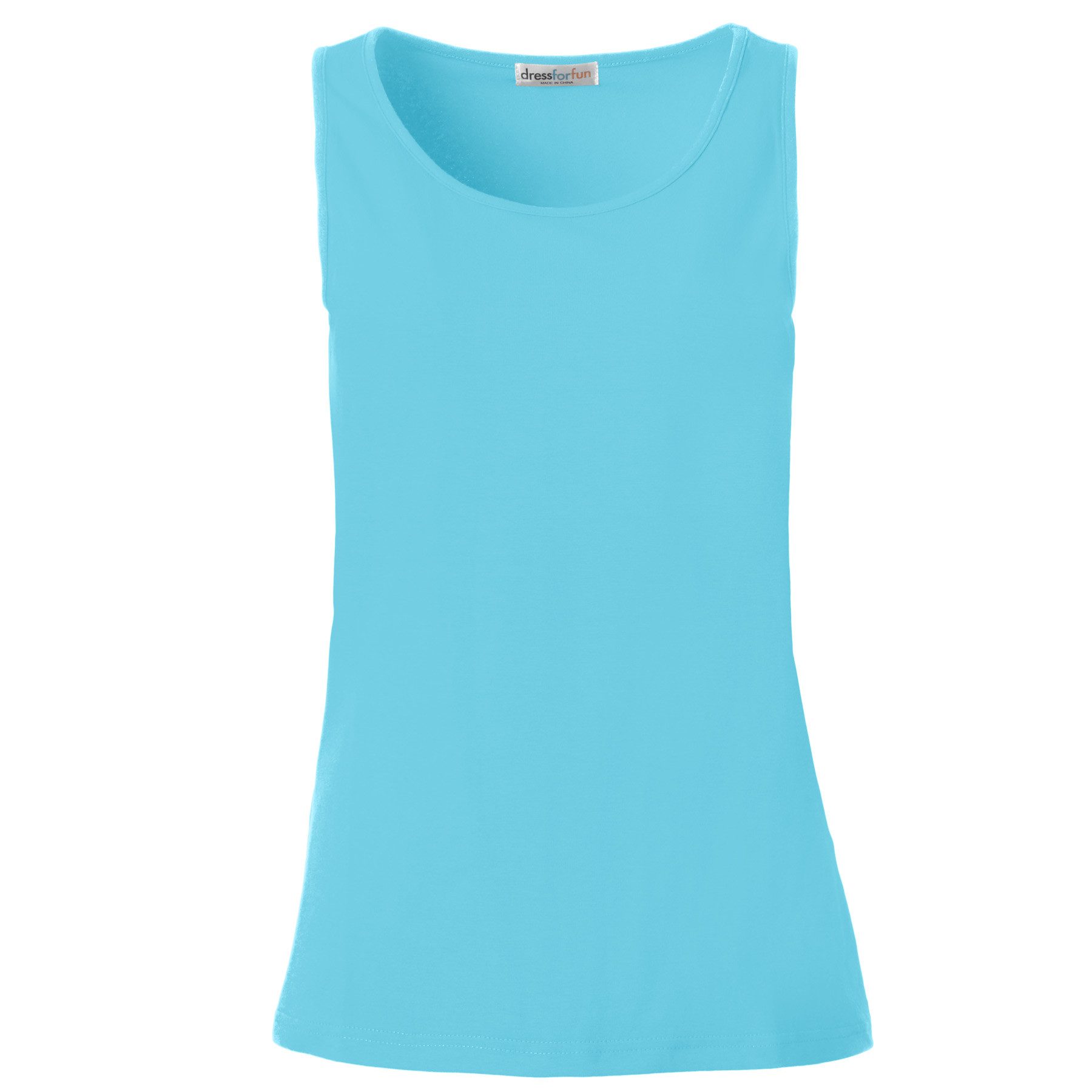 dressforfun Tanktop Achselshirt, Für viele Outfits und Auftritte, Einfarbiges Damen Top (Trägershirt, Konfektionsgröße S in hellblau) Leicht körperbetonter Schn – Bild 2 von 5