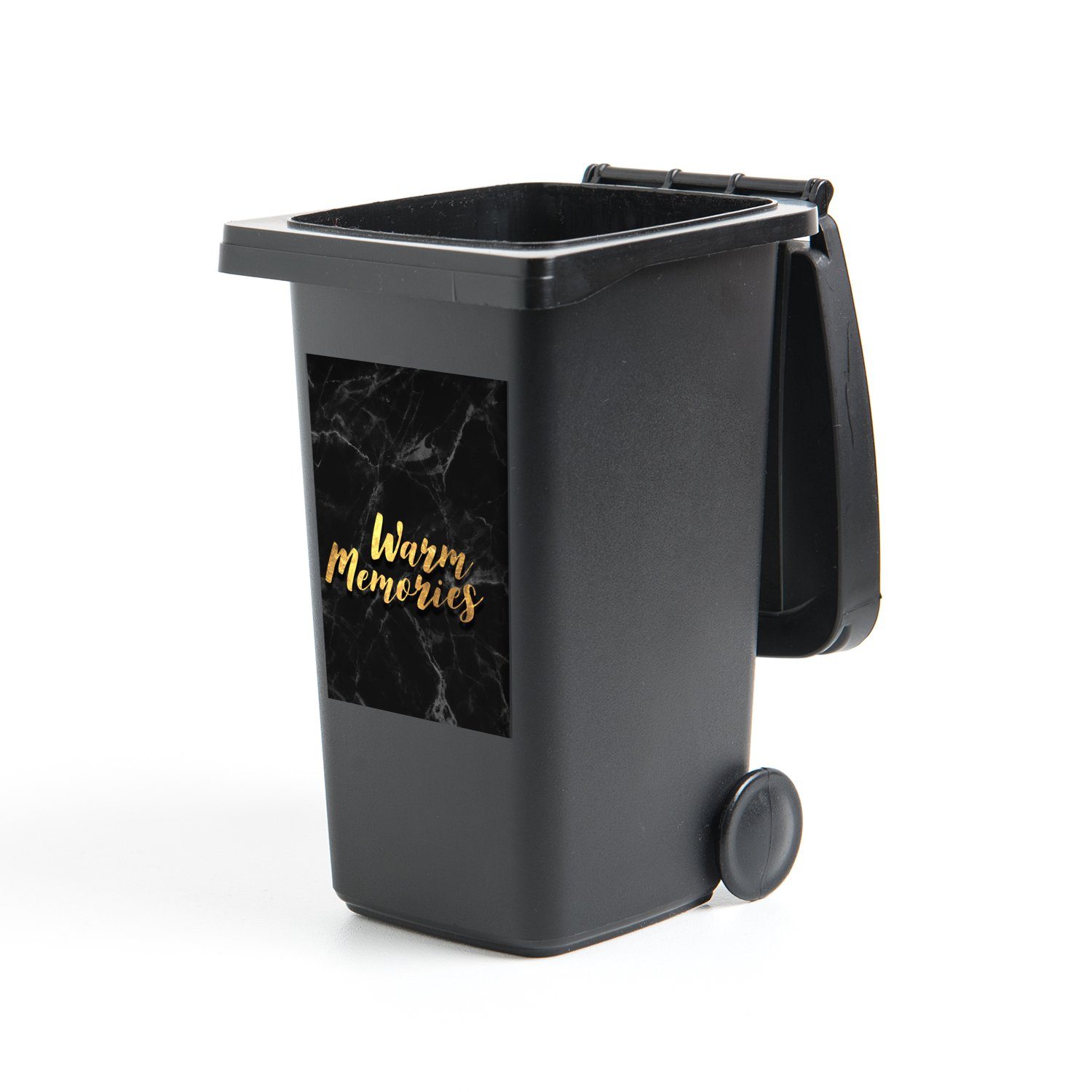 MuchoWow Wandsticker Zitat - Gold - Marmor (1 St), Mülleimer-aufkleber, Mülltonne, Sticker, Container, Abfalbehälter