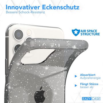 EAZY CASE Handyhülle Glitter Case für Apple iPhone 11 Pro Max 6,5 Zoll, Glitzerhülle Transparent Bumper Case Handycase Glossy Grau Anthrazit