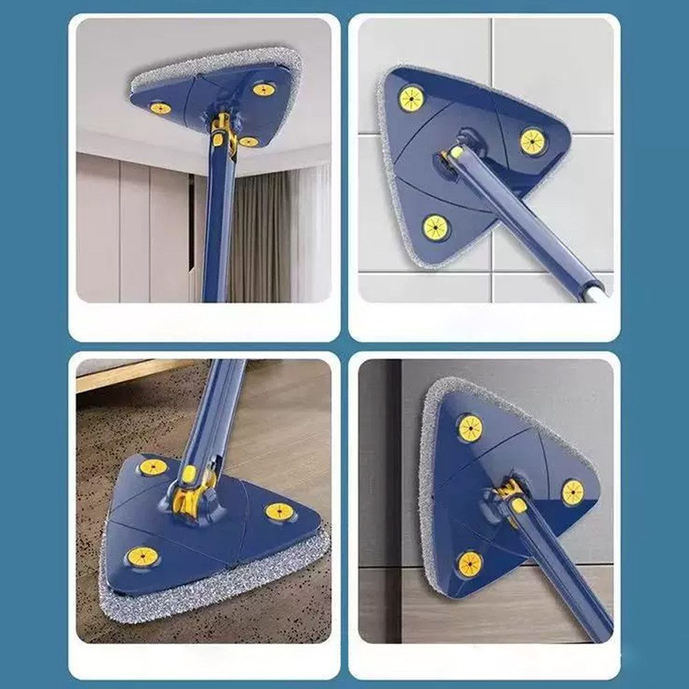 REDOM Wischmopp Dreieckiger 2 in 1 Mikrofaser Bodenwischer, (Dreieckiger Reinigungsmopp), für Ecken Fliesen Laminat Parkett Fenster Möbel