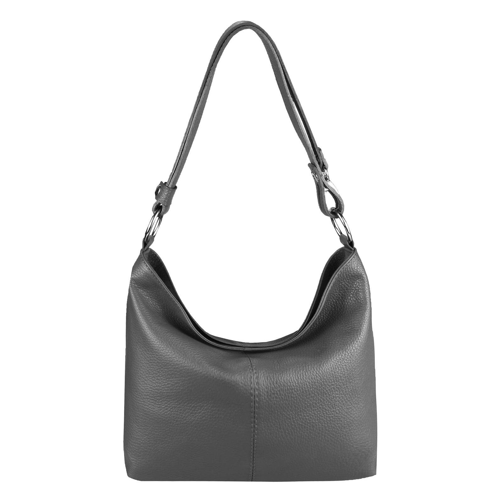 ITALYSHOP24 Shopper Made in Italy Damen Leder Tasche Schultertasche, als Handtasche, Umhängetasche, CrossOver tragbar