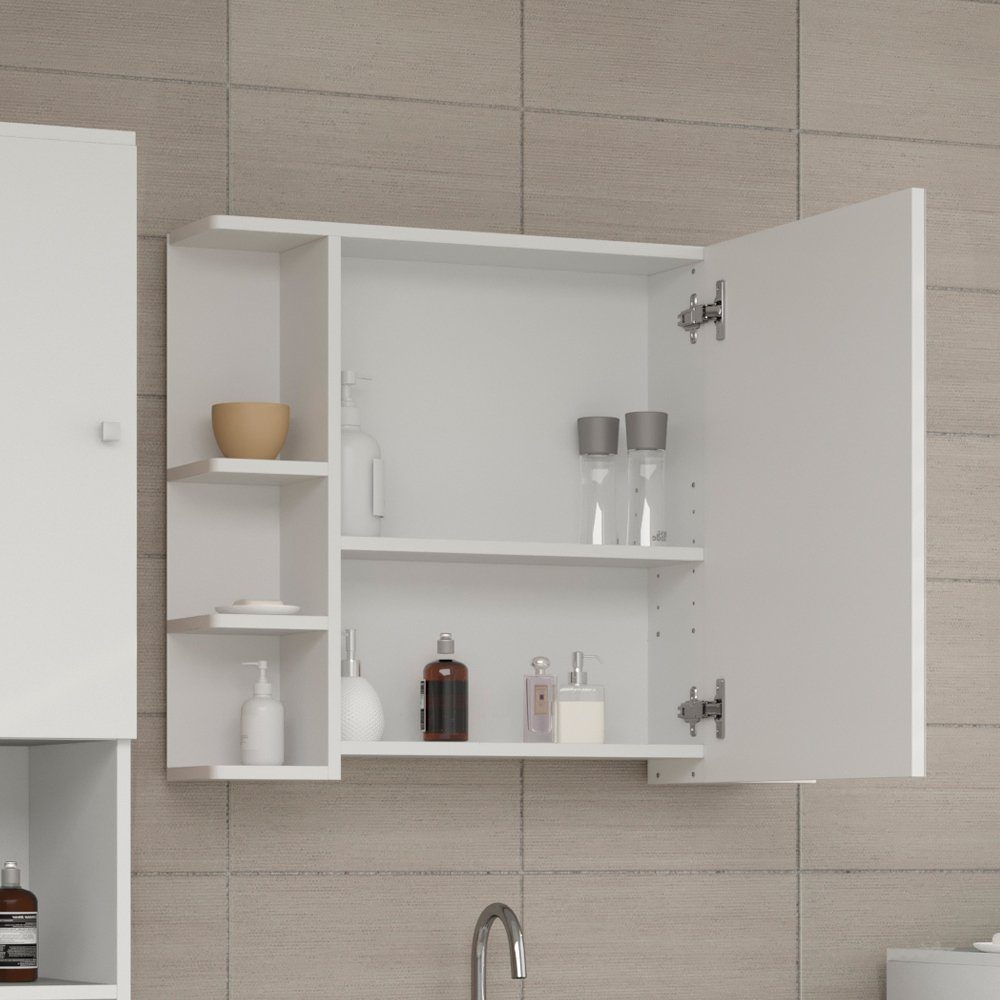 Vicco Badezimmerspiegelschrank Fynn, Weiß, 80 x 64 cm (1-St) – Bild 5 von 5