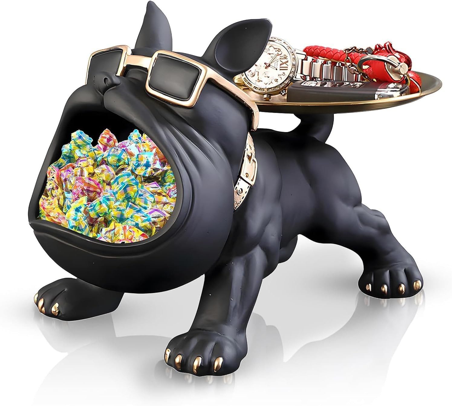 Tierfigur Französische Bulldogge Figur Schlüssel Schale Schmuck