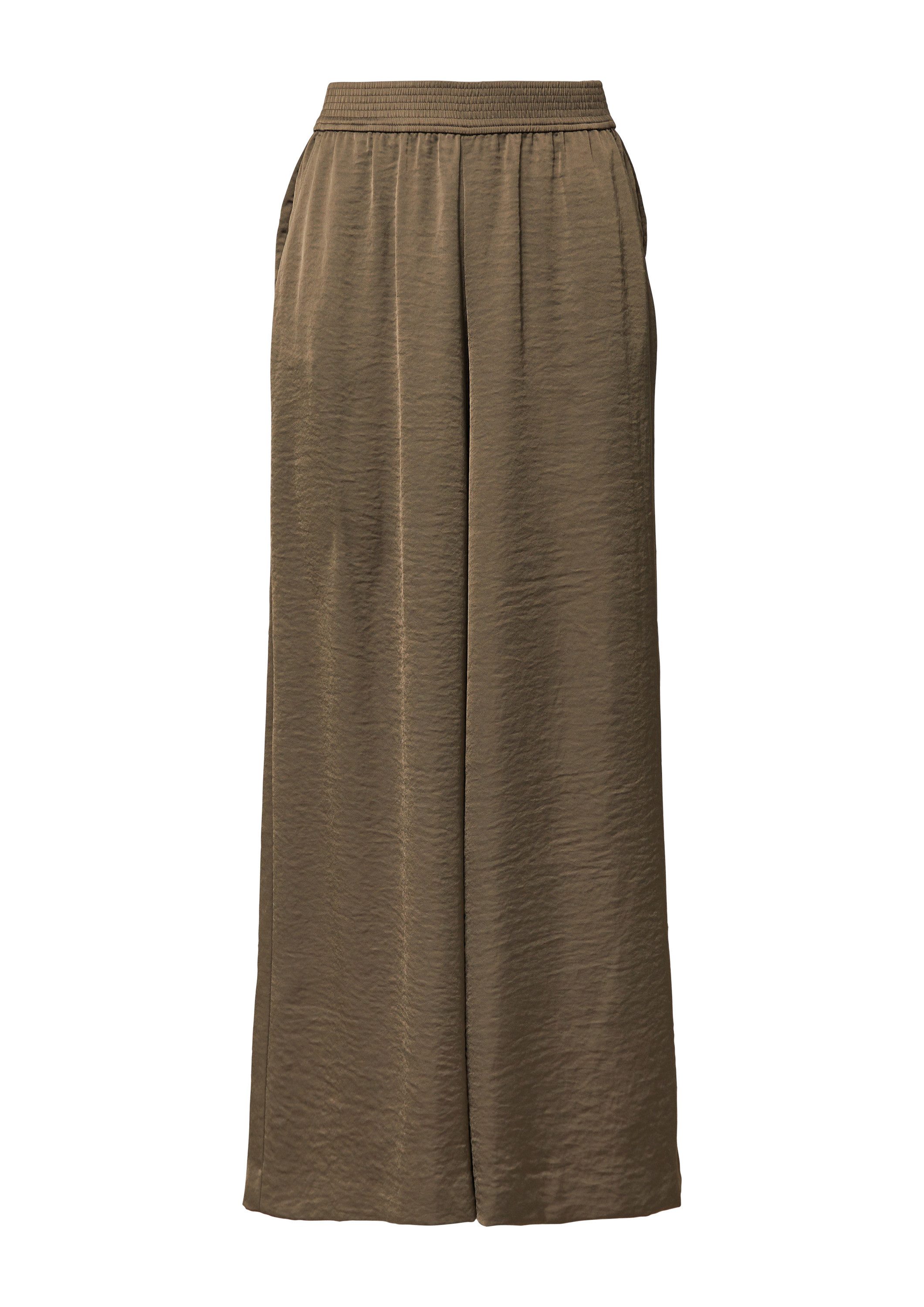 comma Chinos Hose Palazzo-Hose aus Satin mit Elastikbund