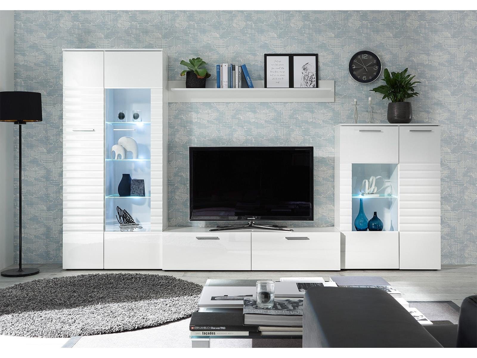 PREISBRECHER Wohnwand New Jersey, (4-St), 320 x 194 x 39,6 cm (B/H/T)