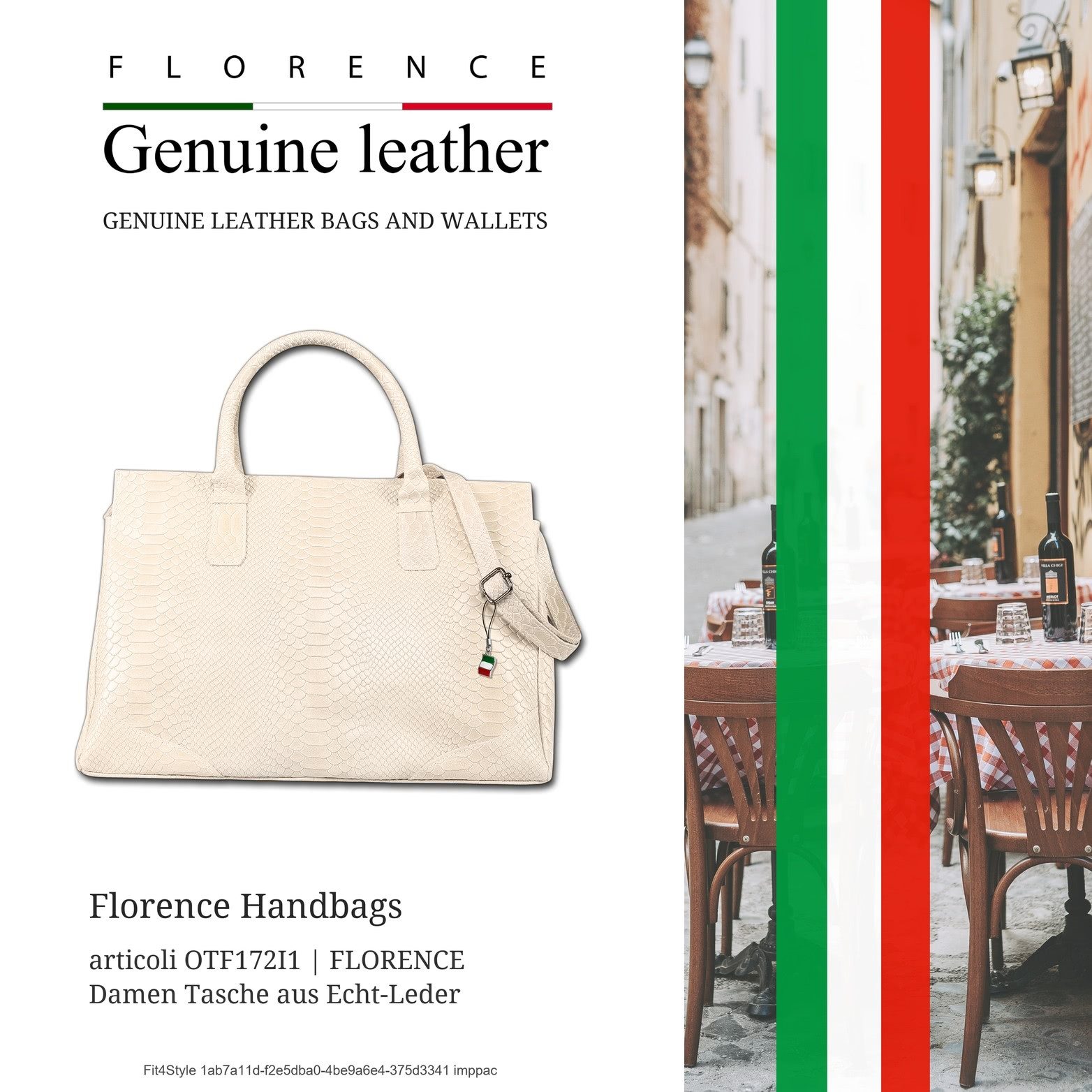 FLORENCE Henkeltasche Florence Damen Henkeltasche Echtleder (Henkeltasche, Henkeltasche), Damen Tasche Echtes Leder beige