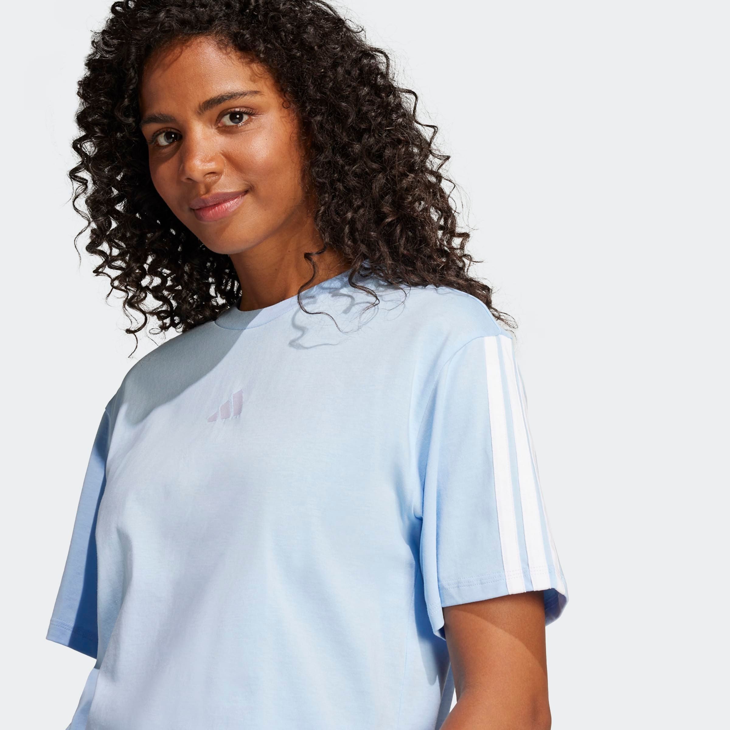 adidas Sportswear T-Shirt W 3S SJ BF T Kurzarmdesign, mit Rundhalsausschnitt, gerader Abschluss