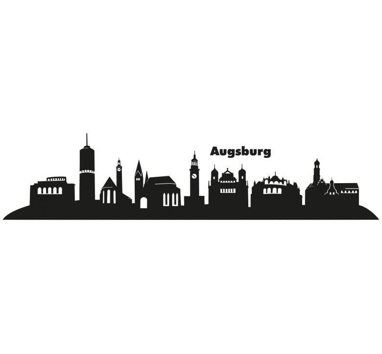 Wall-Art Wandtattoo XXL Stadt Skyline Augsburg 120cm (1 St), selbstklebend, entfernbar