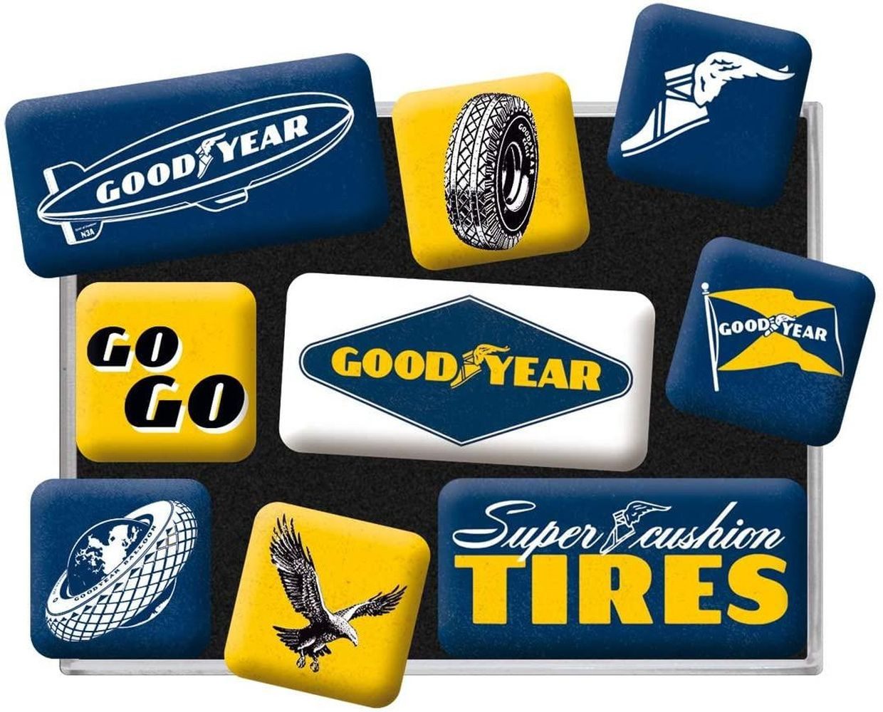 Nostalgic-Art Magnet 9tlg. Magnetset - Goodyear - Logos