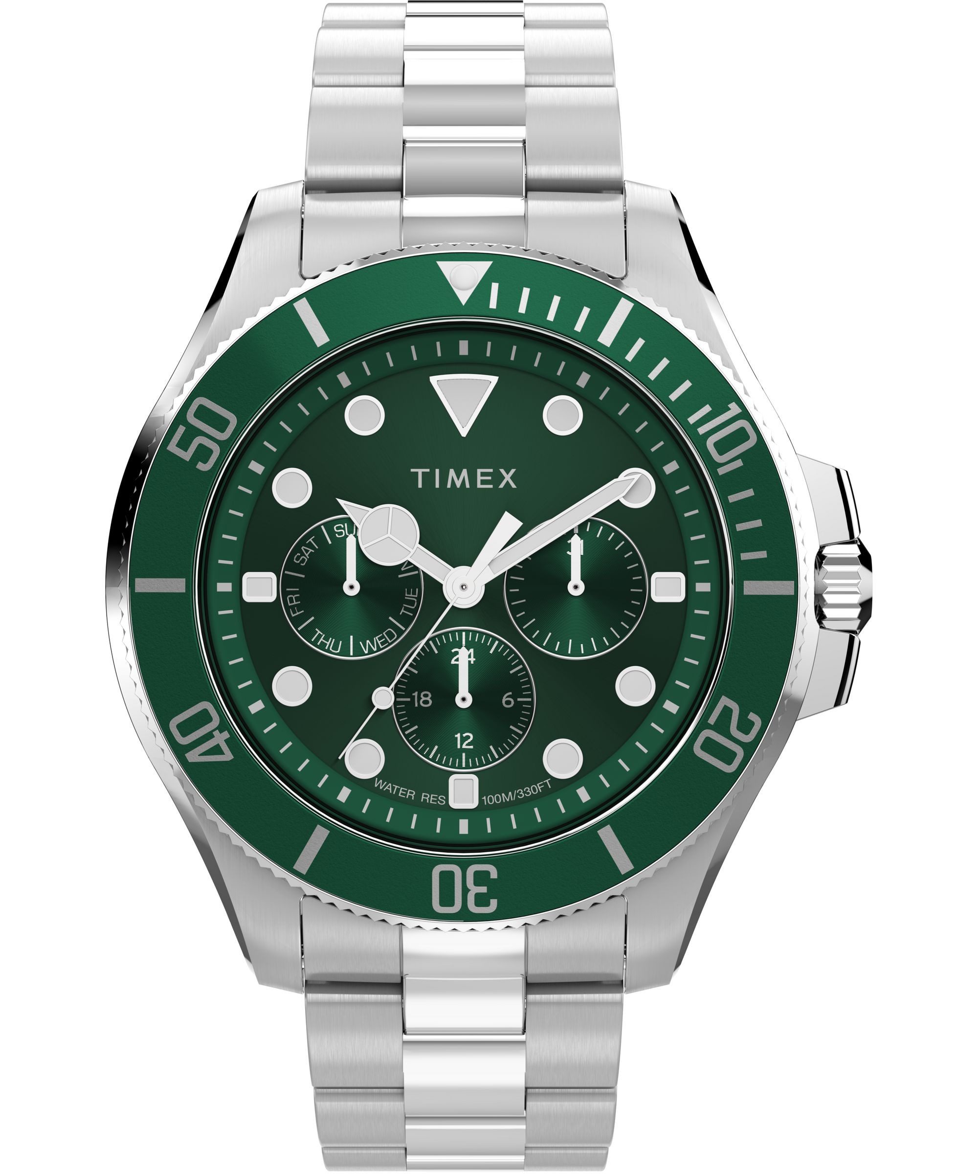 Timex Quarzuhr Harborside Coast Multifunction TW2Y33200AJ, Armbanduhr, Herrenuhr, Edelstahlarmband, analog, Wochentag, Tag