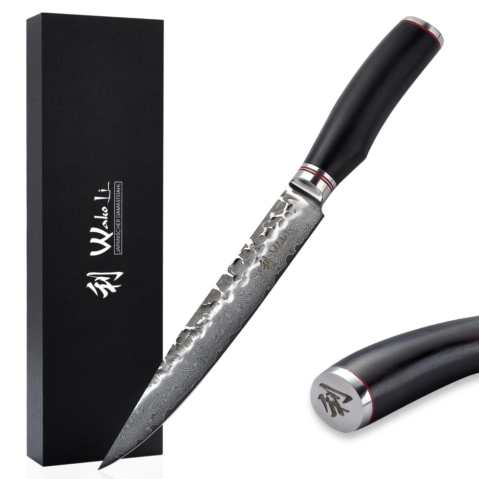 Wakoli Damastmesser Nussbaum – 27,5 Cm Tranchiermesser Aus 67-Lagen-Damaststahl, Mit Nussbaumholzgriff