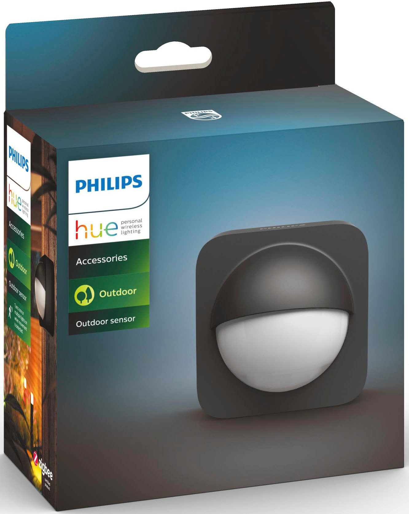 Philips Hue Bewegungsmelder Outdoor Sensor schwarz, (Packung, 2-St), kabellos, batteriebetrieben, Tageslicht- und Bewegungserkennung