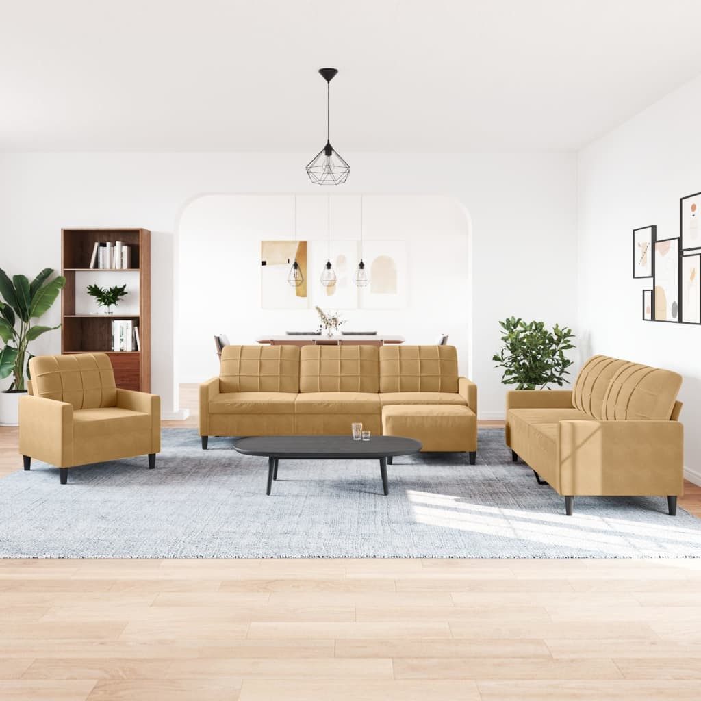 vidaXL Sofa 4-tlg. Sofagarnitur mit Kissen günstig online kaufen