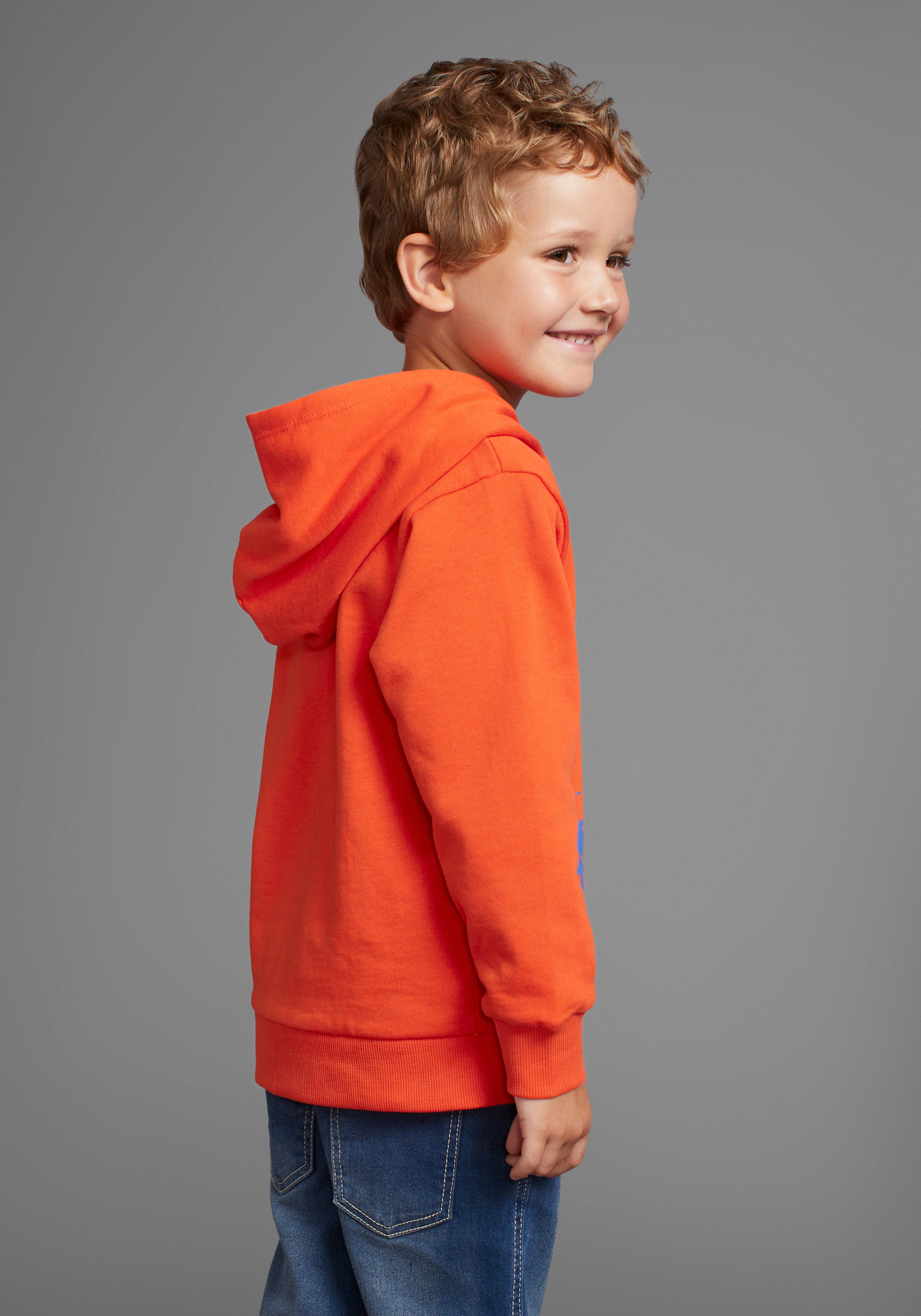 KIDSWORLD Kapuzensweatshirt DINO Langarm, Basic-Passform, mit stylischem Druck, aus Baumwolle. Reduzierter Preis € 11,63. Unverbindliche Preisempfehlung € 24,99