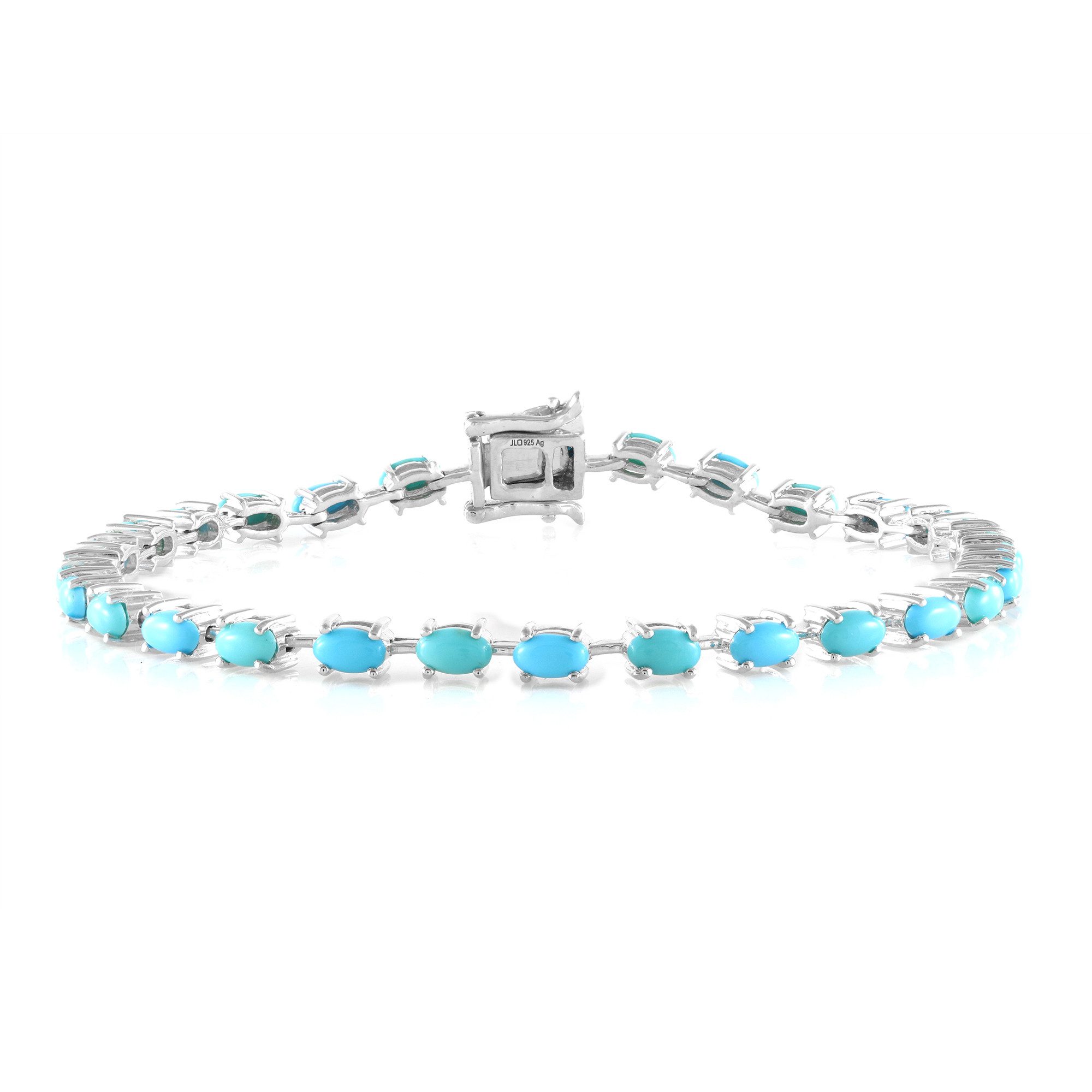 Cavill Silberarmband Türkisarmband Damen Silber 925 mit Platin Beschichtung 4,73 ct Oval (1-tlg)