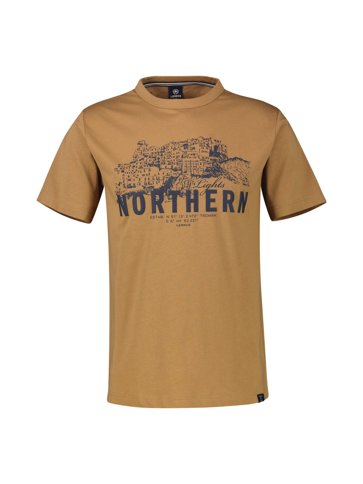 T-Shirt Unifarbenes T-Shirt mit Brustprint