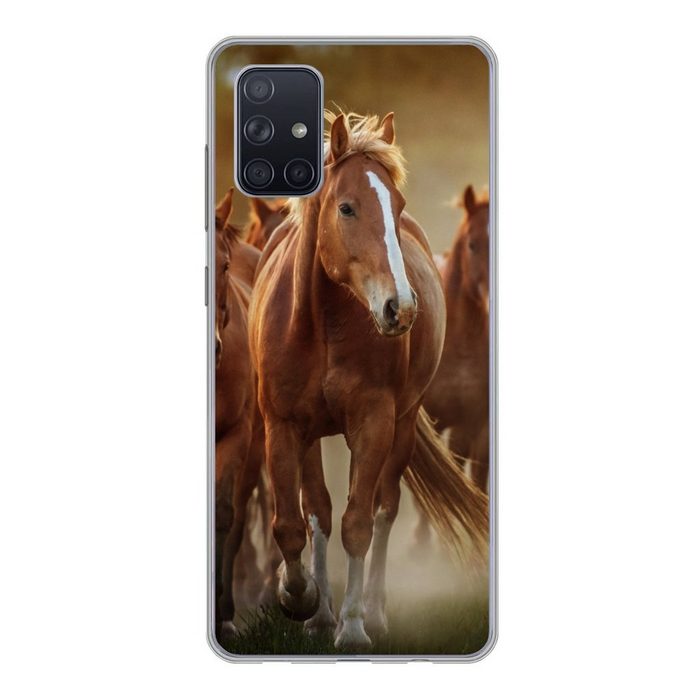MuchoWow Handyhülle Pferde - Licht - Natur Handyhülle Samsung Galaxy A51 5G Smartphone-Bumper Print Handy