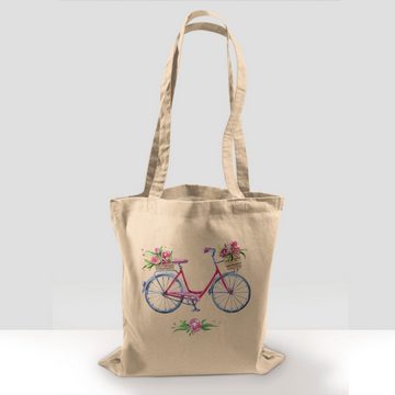 Shirtracer Umhängetasche Vintage Fahrrad Wasserfarbe Blumen, Vintage Retro