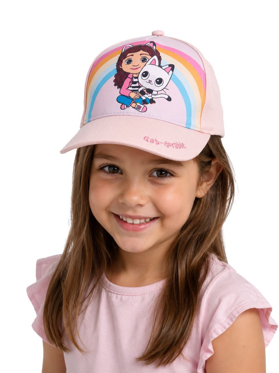 Gabby's Dollhouse Schirmmütze Gabby’s Dollhouse Mädchen Cap Rosa Basecap Schirmmütze Kinder Mädchen Cap Schule + Kita + Urlaub