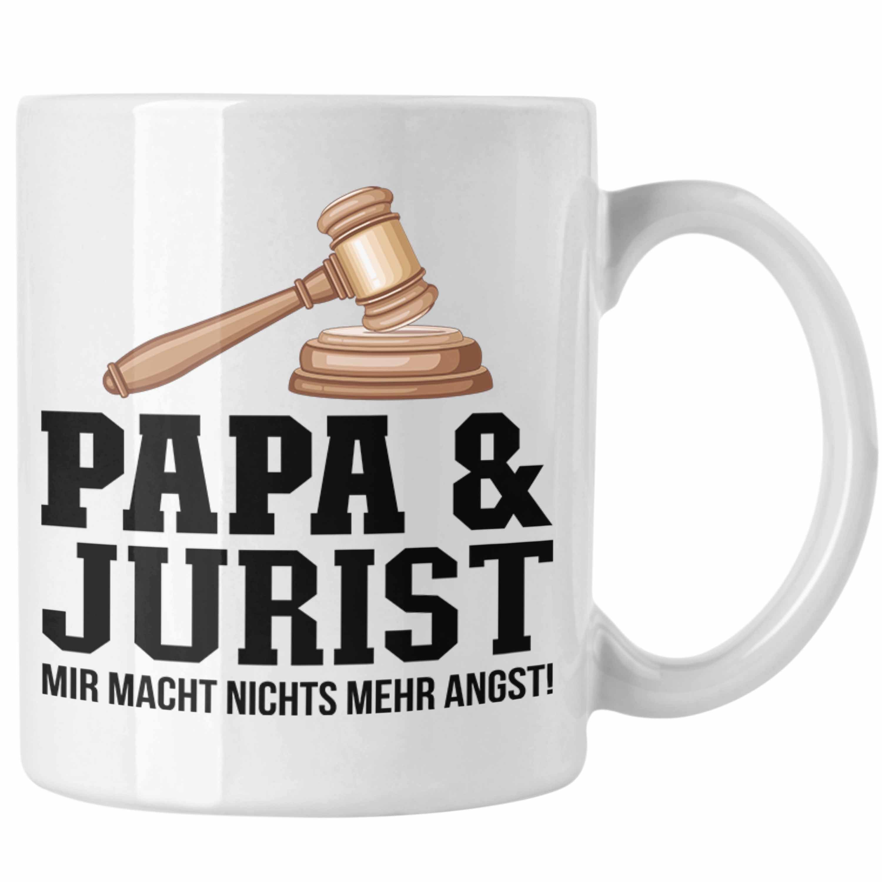 Trendation Tasse Trendation - Papa und Jurist Tasse Geschenkidee Vater für Jura Juriste Weiss