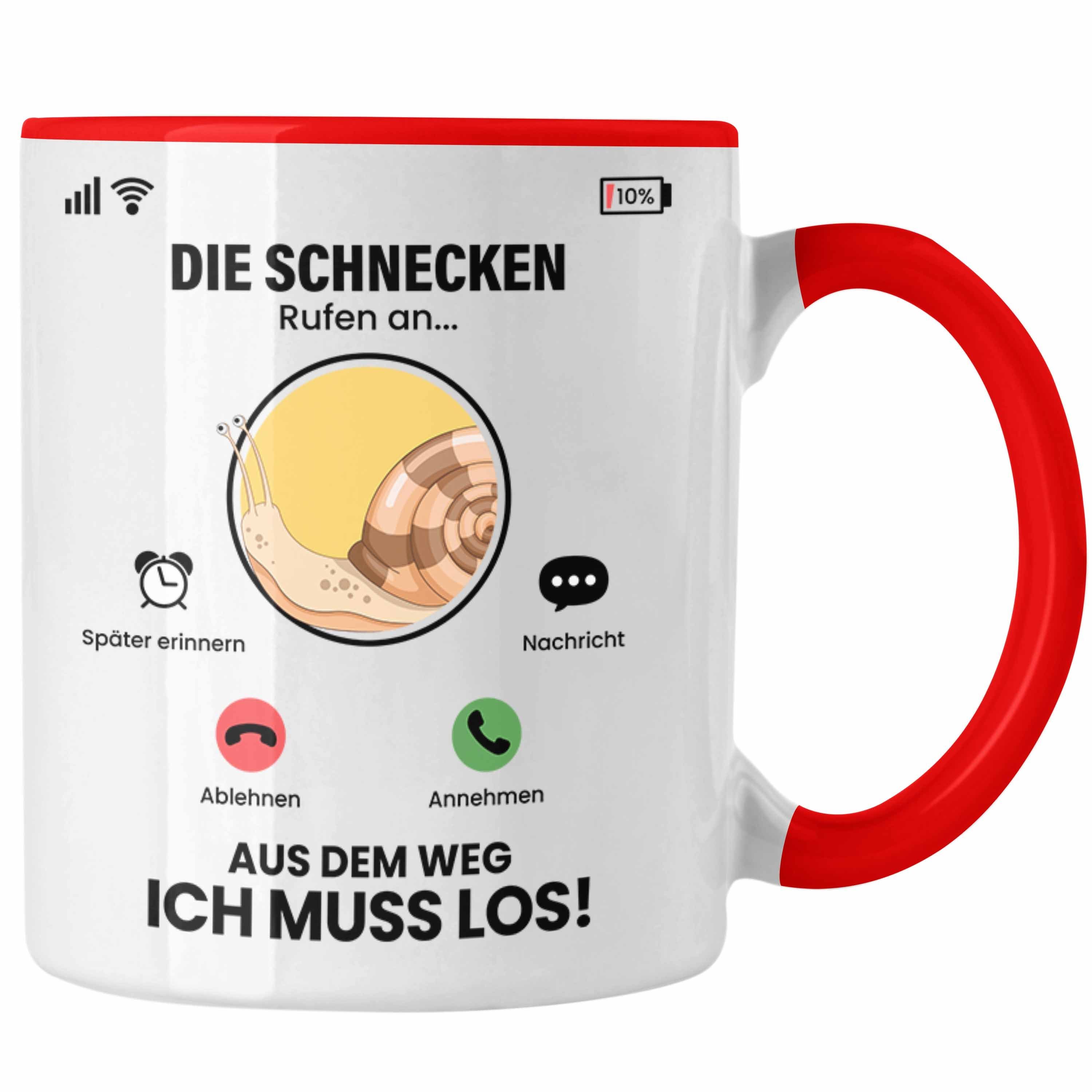 Trendation Tasse Die Schnecken Rufen An Tasse Geschenk für Schnecken Züchter Besitzer G Rot