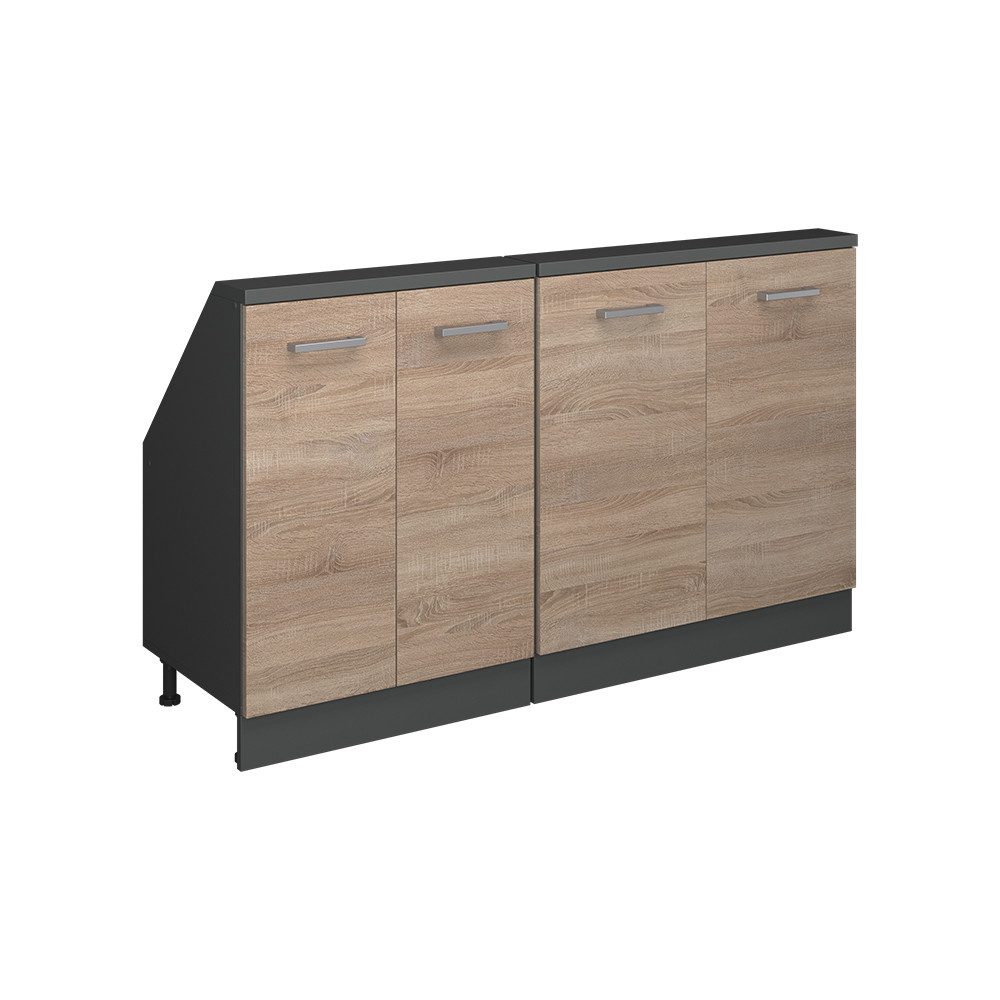 Vicco Unterschrank R-Line, Sonoma/Anthrazit, 140 cm günstig online kaufen