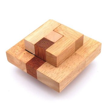 ROMBOL Denkspiele Spiel, Knobelspiel Double Ut- interessantes, schwieriges Interlockingpuzzle aus Holz, Holzspiel