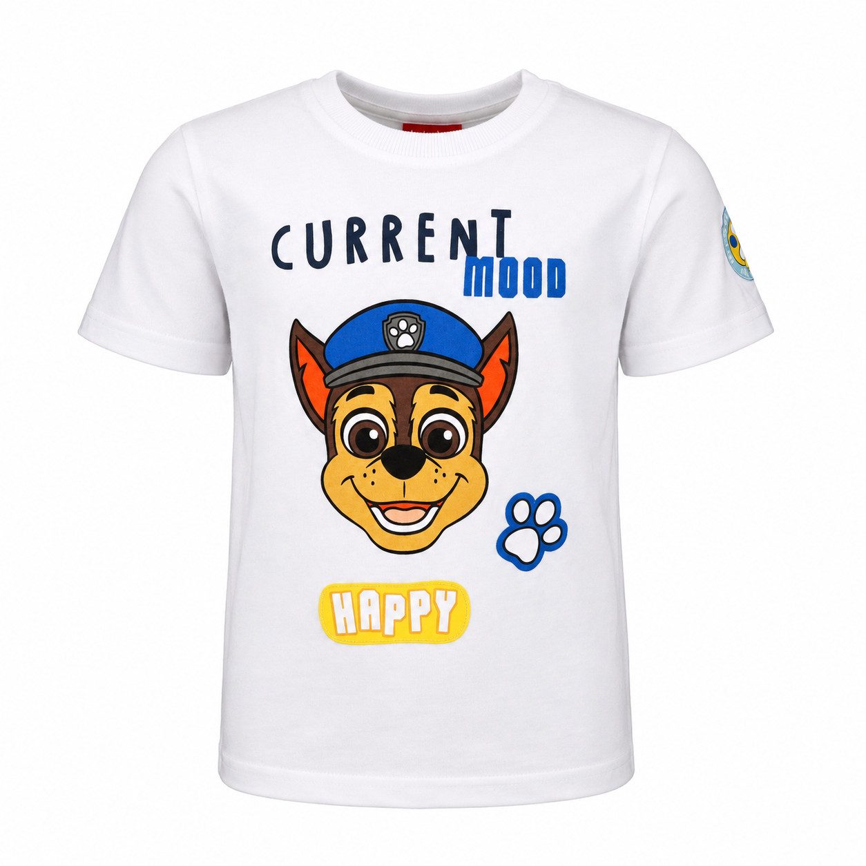PAW PATROL Print-Shirt Paw Patrol Chase Jungen T-Shirt kurzarm 98–128 Baumwolle Grau/Weiß