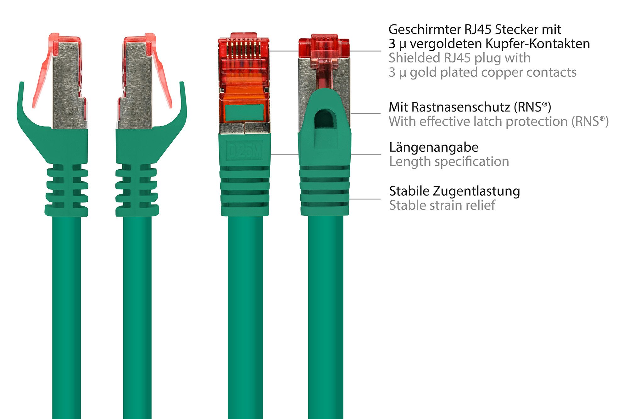 GOOD CONNECTIONS Patchkabel Ethernet Netzwerkkabel, RJ45 Stecker gerade, RJ45 Stecker gerade (15 cm)